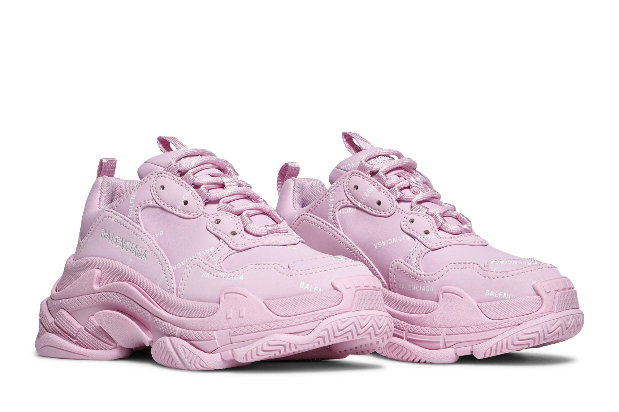 Balenciaga Wmns Triple S Sneaker 'Allover Logo - Pink' - 8