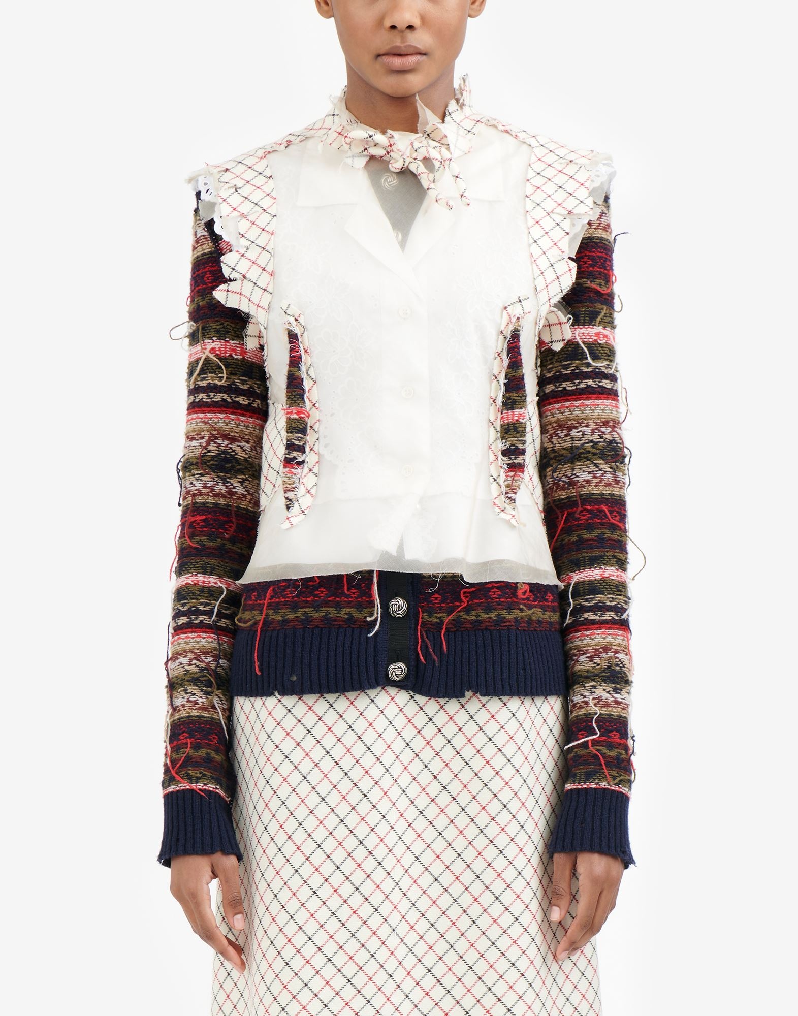Spliced cardigan dress - 7