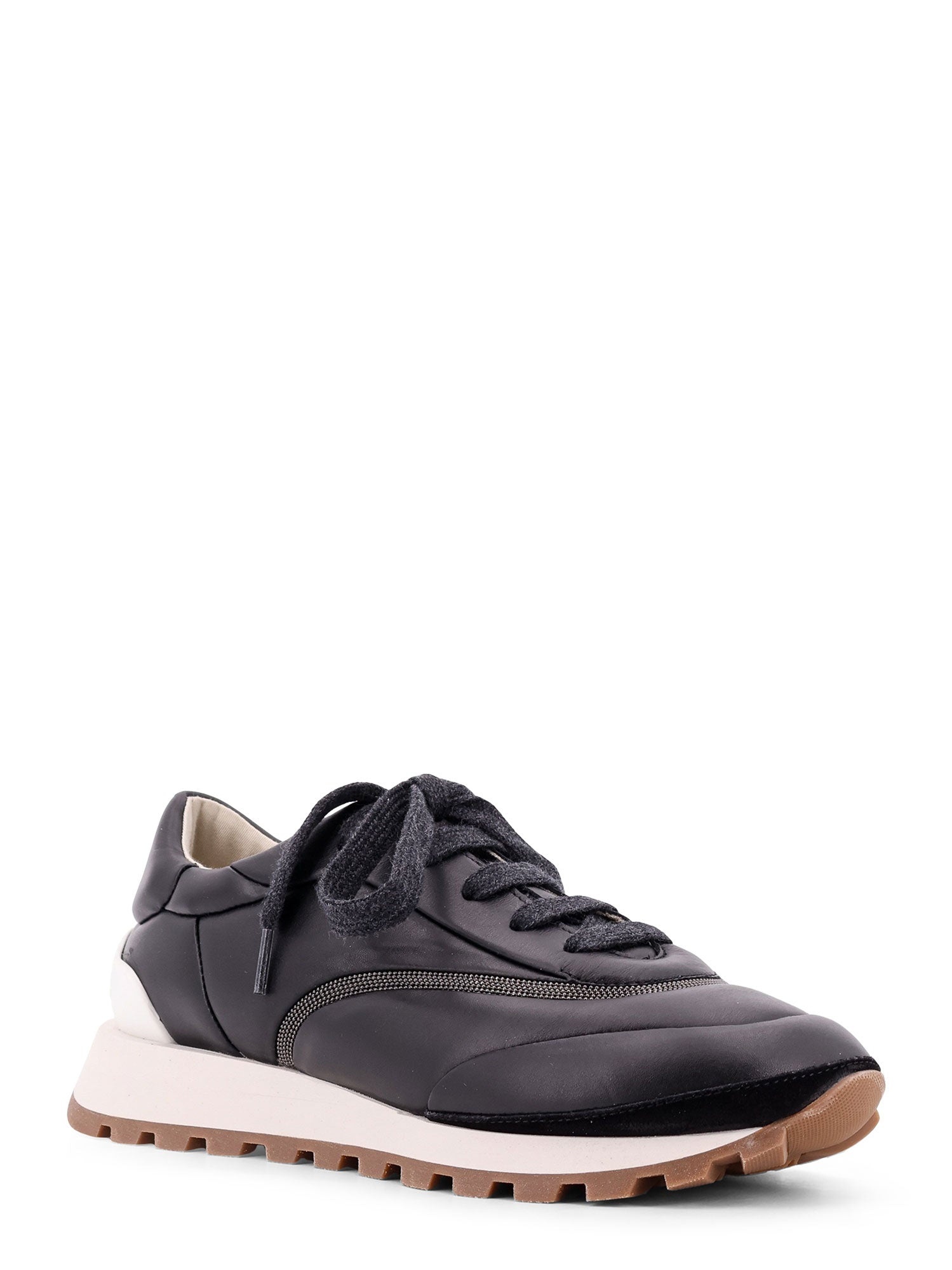 Leather sneakers wirh Precious Stripe detail - 2