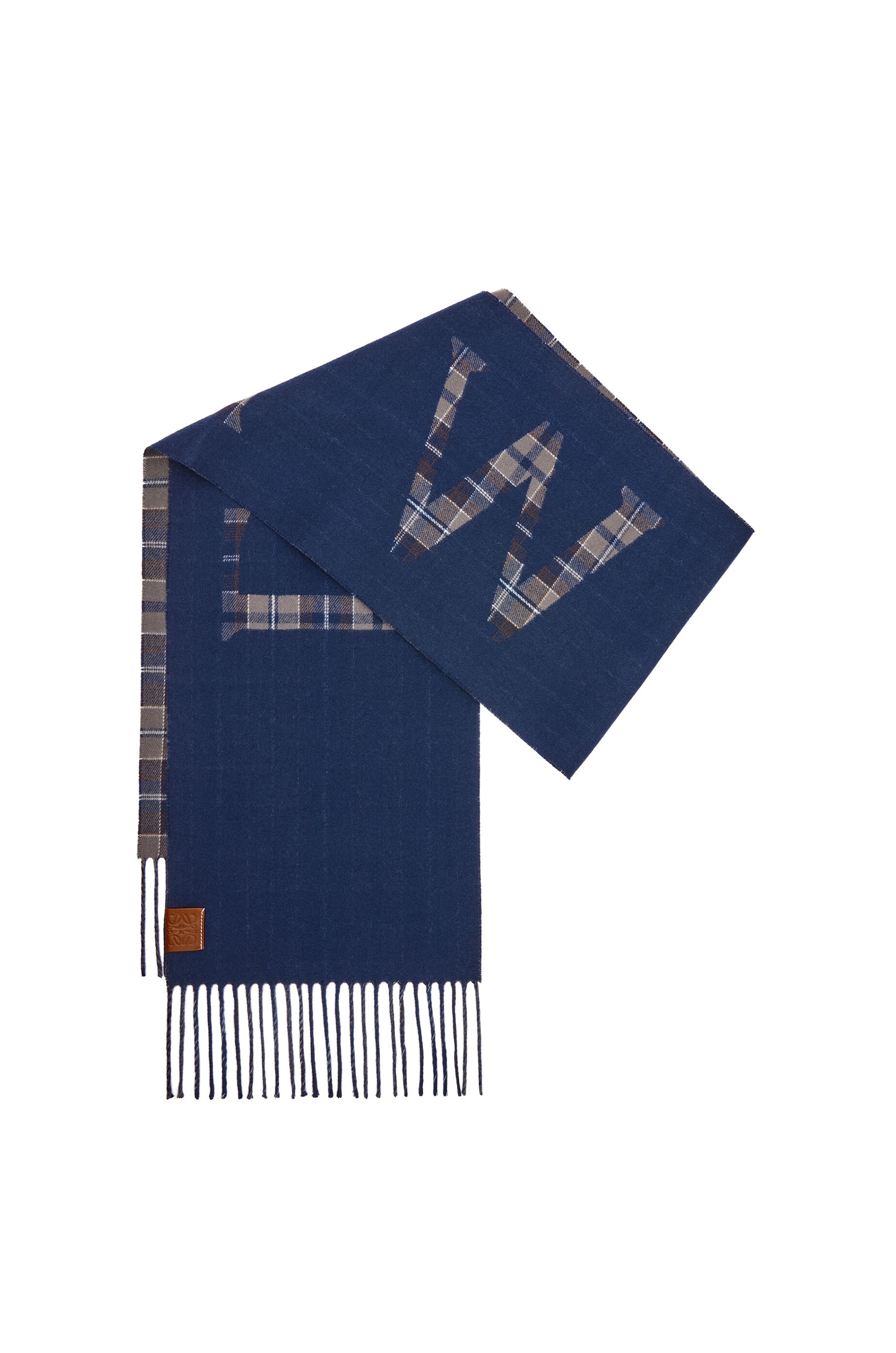 LOEWE check scarf in wool and cashmere - 4