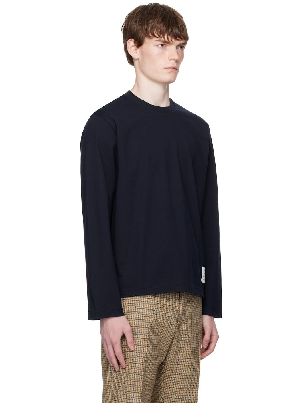 Navy Oversized Long Sleeve Medium Weight T-shirt - 2