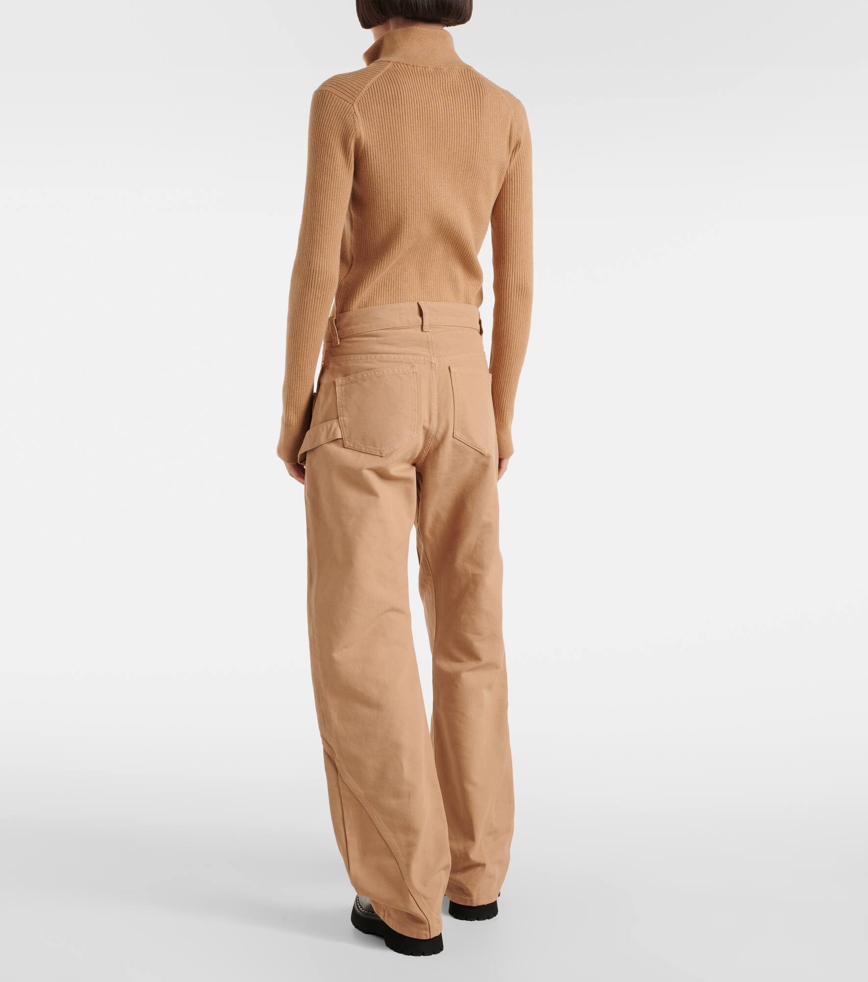 Twisted wool wide-leg pants - 3