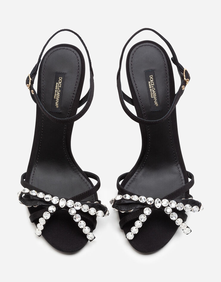 Satin sandals with rhinestone detailing - 4