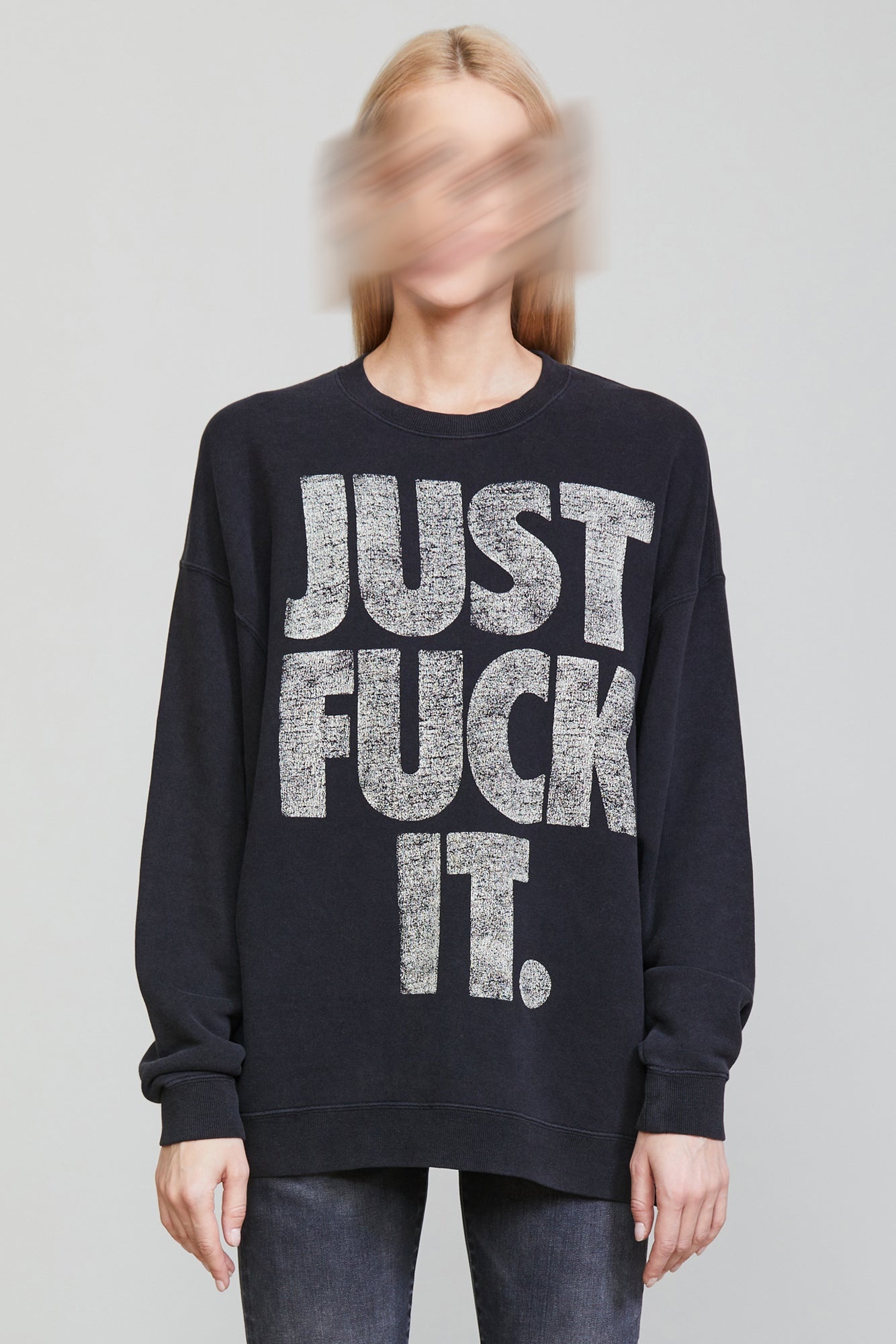JUST F IT CREWNECK - ACID BLACK - 3