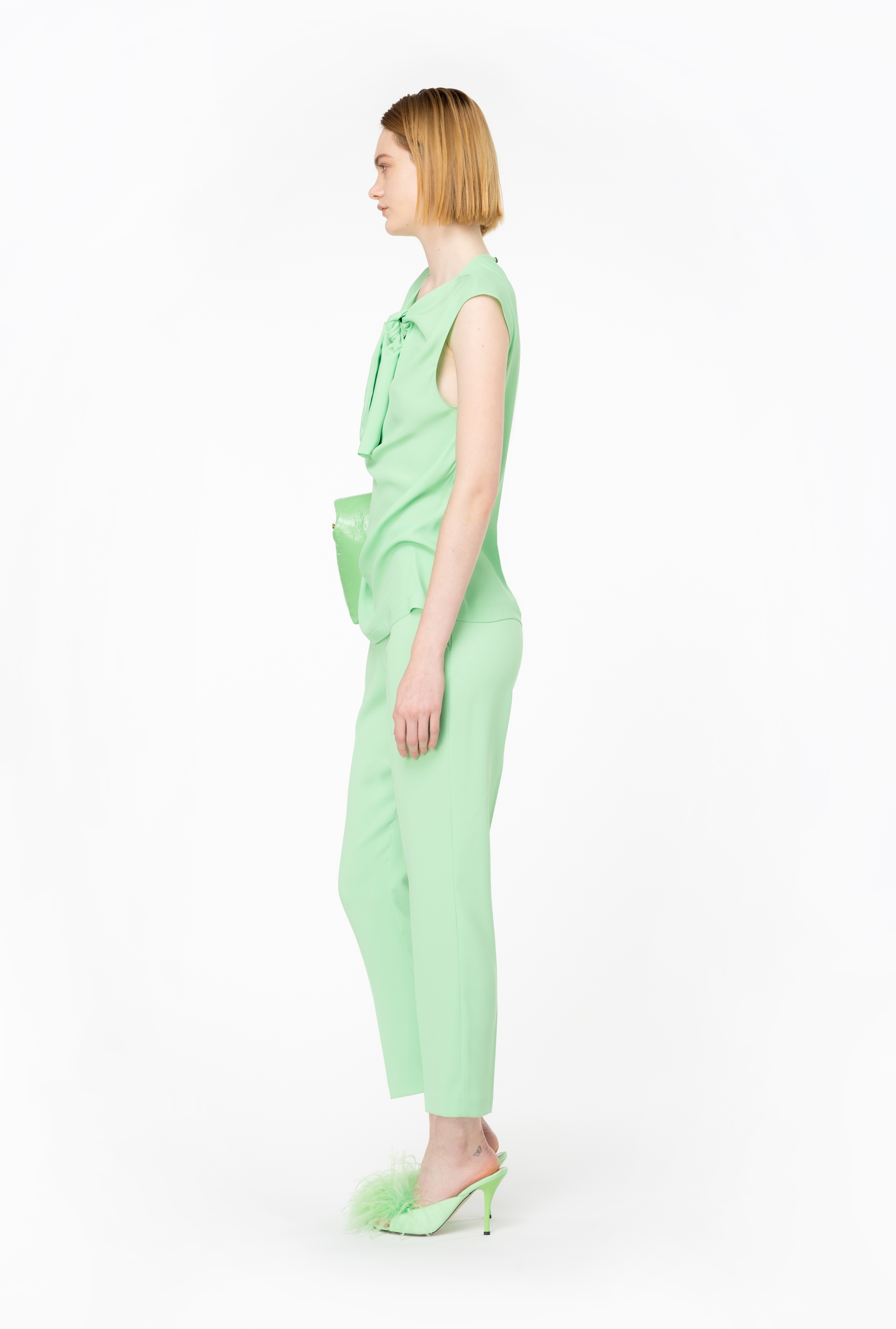 SLIM-FIT TROUSERS IN STRETCH CREPE - 4