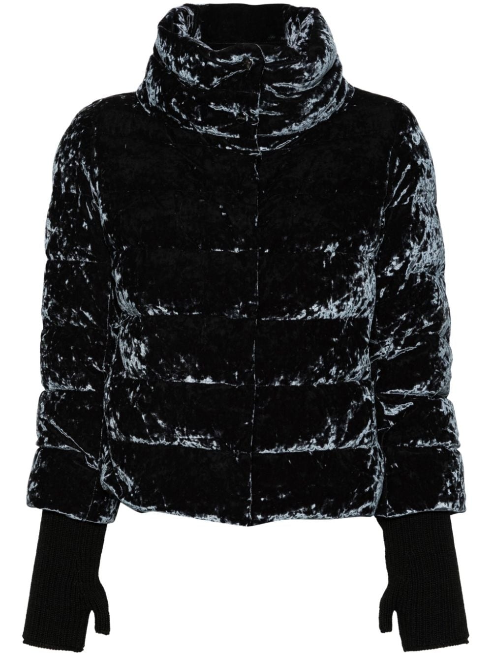 velvet puffer jacket - 1