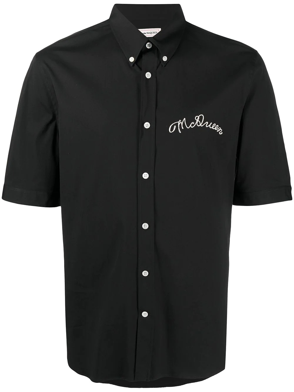 logo-embroidered button-down shirt - 1