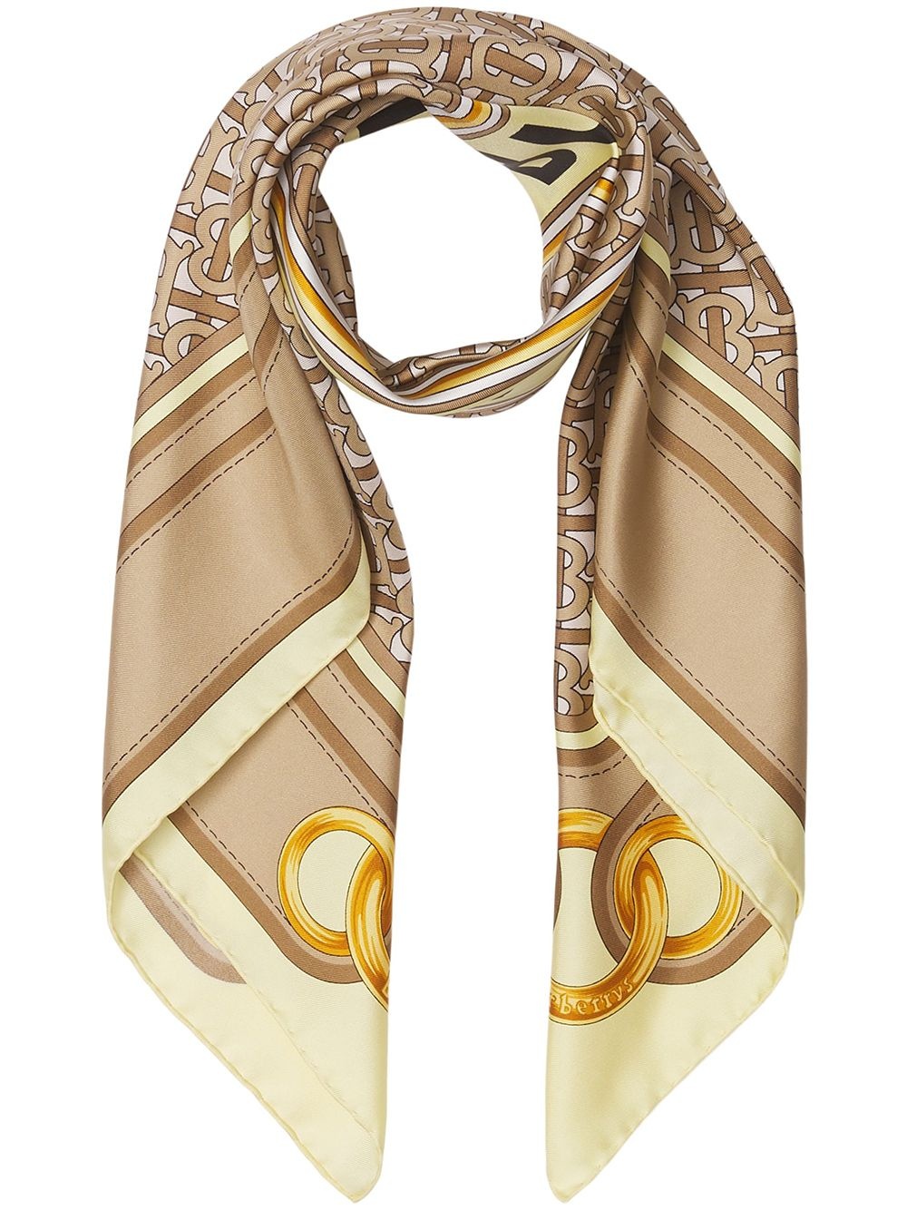 montage-print silk scarf - 4