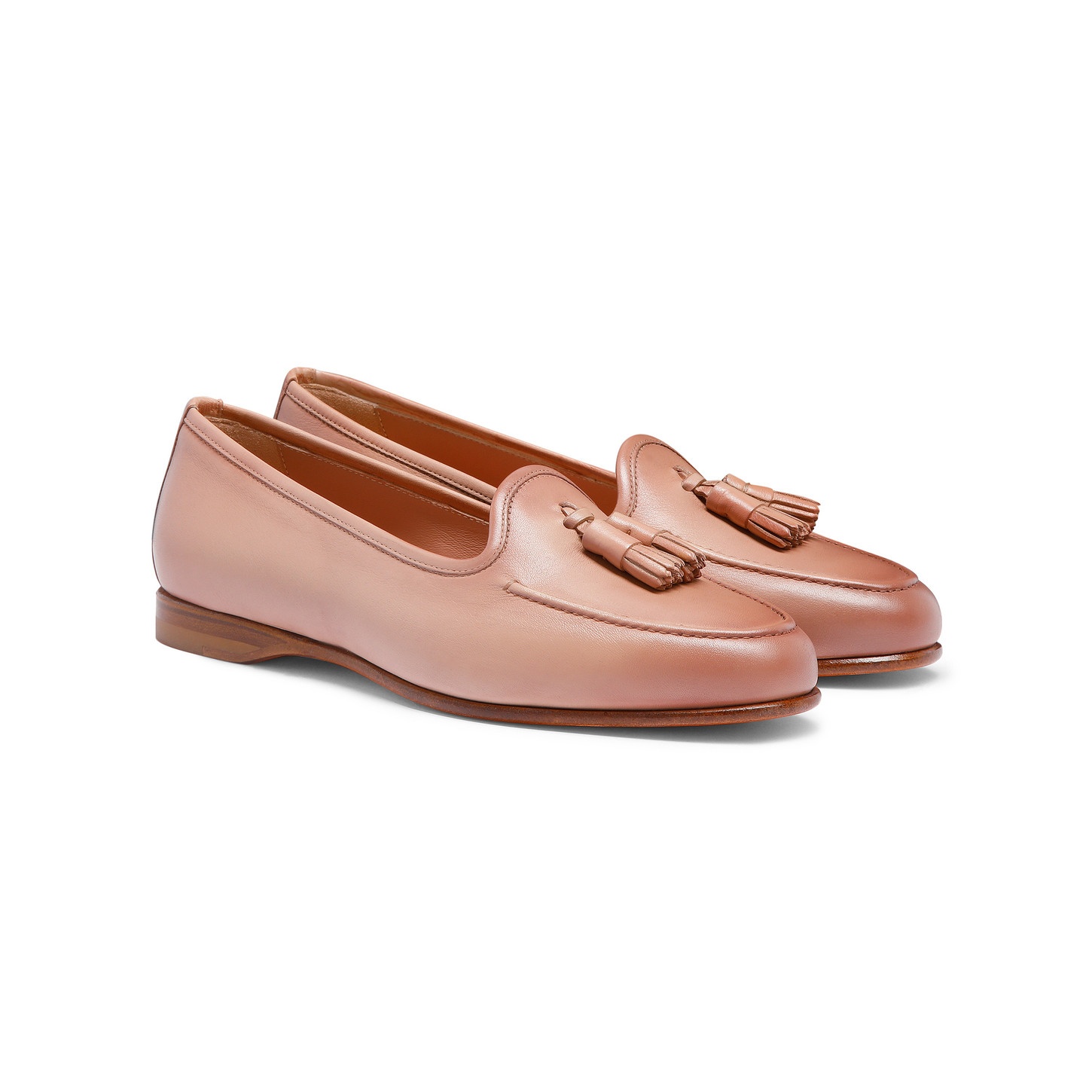 Women's pink leather Andrea tassel loafer - 2