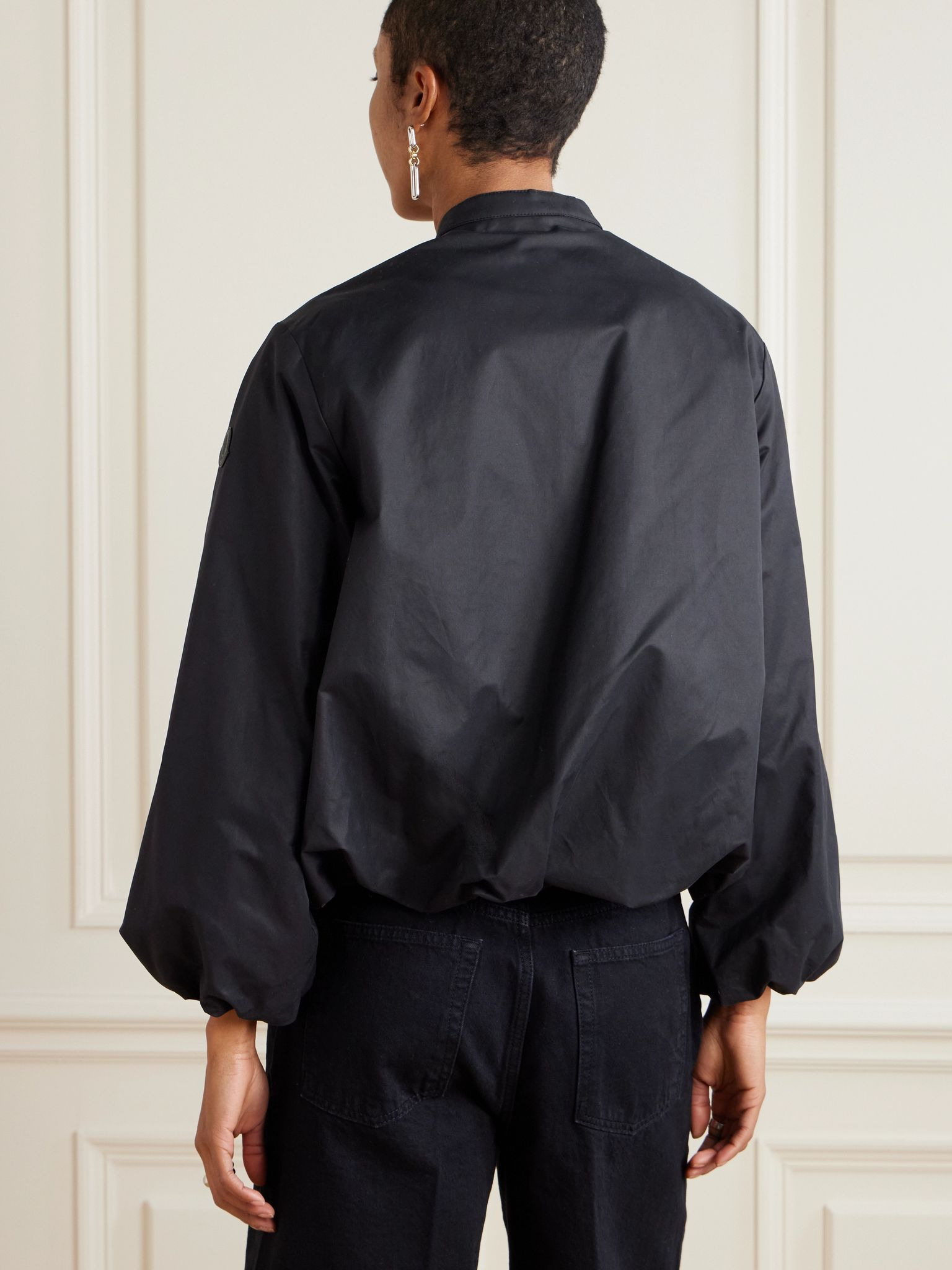 Gruissan appliquéd cotton-blend bomber jacket Black - 4
