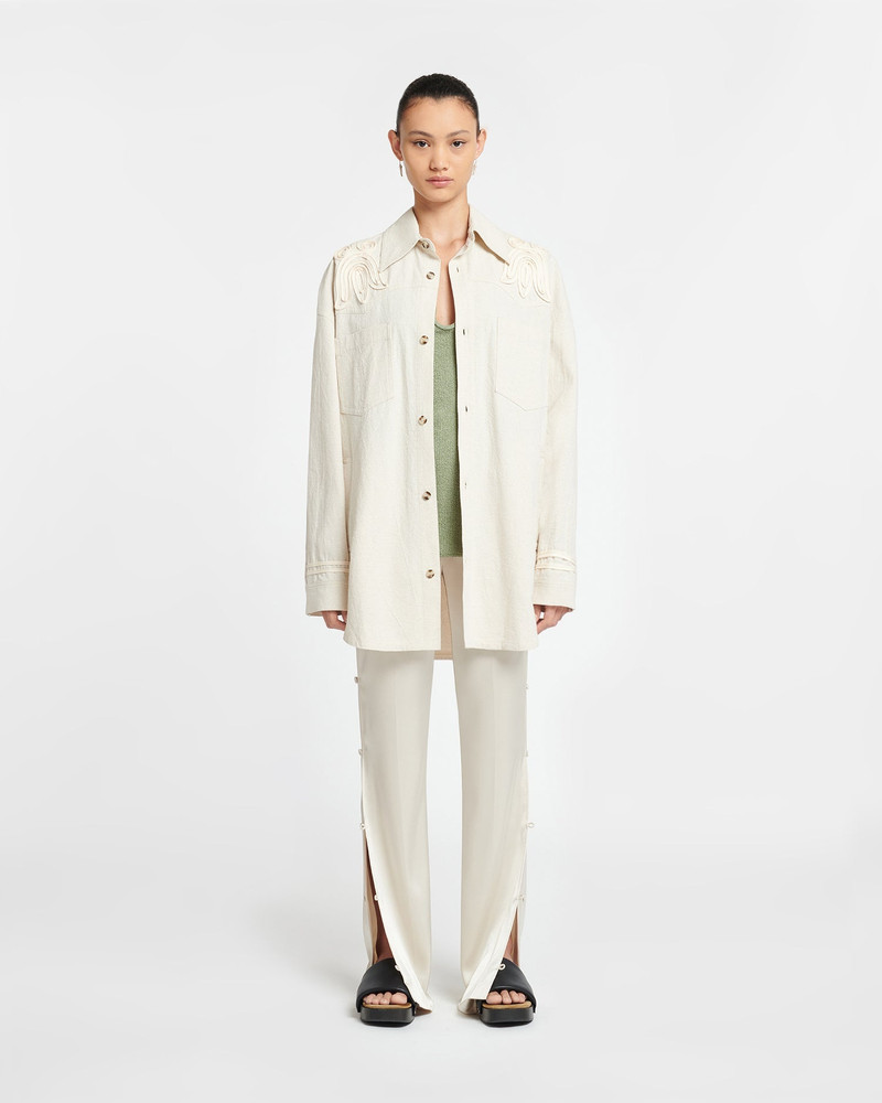 Nanushka Embroidered Washed Canvas Jacket outlook