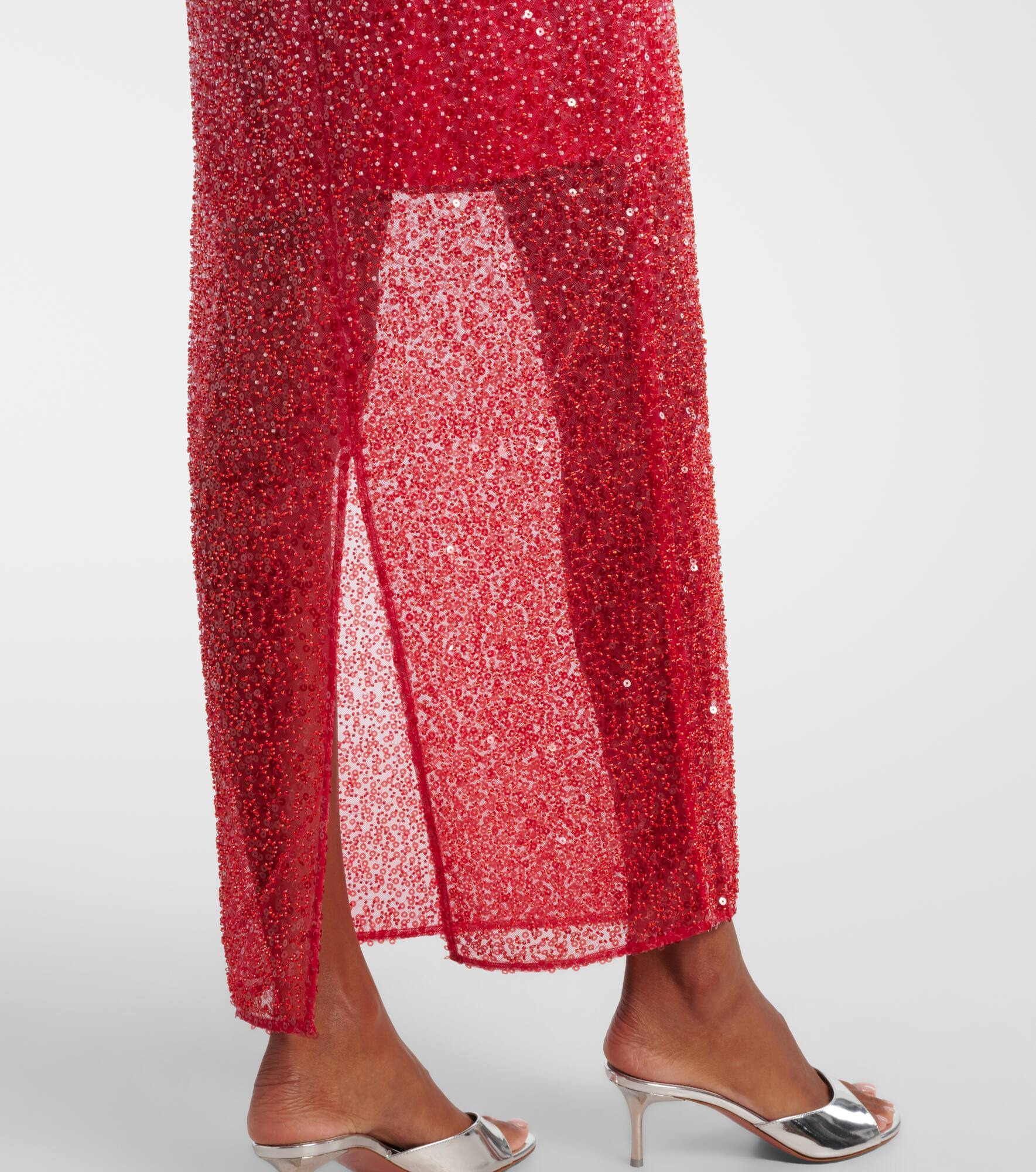 Beaded sequined maxi dress - 5