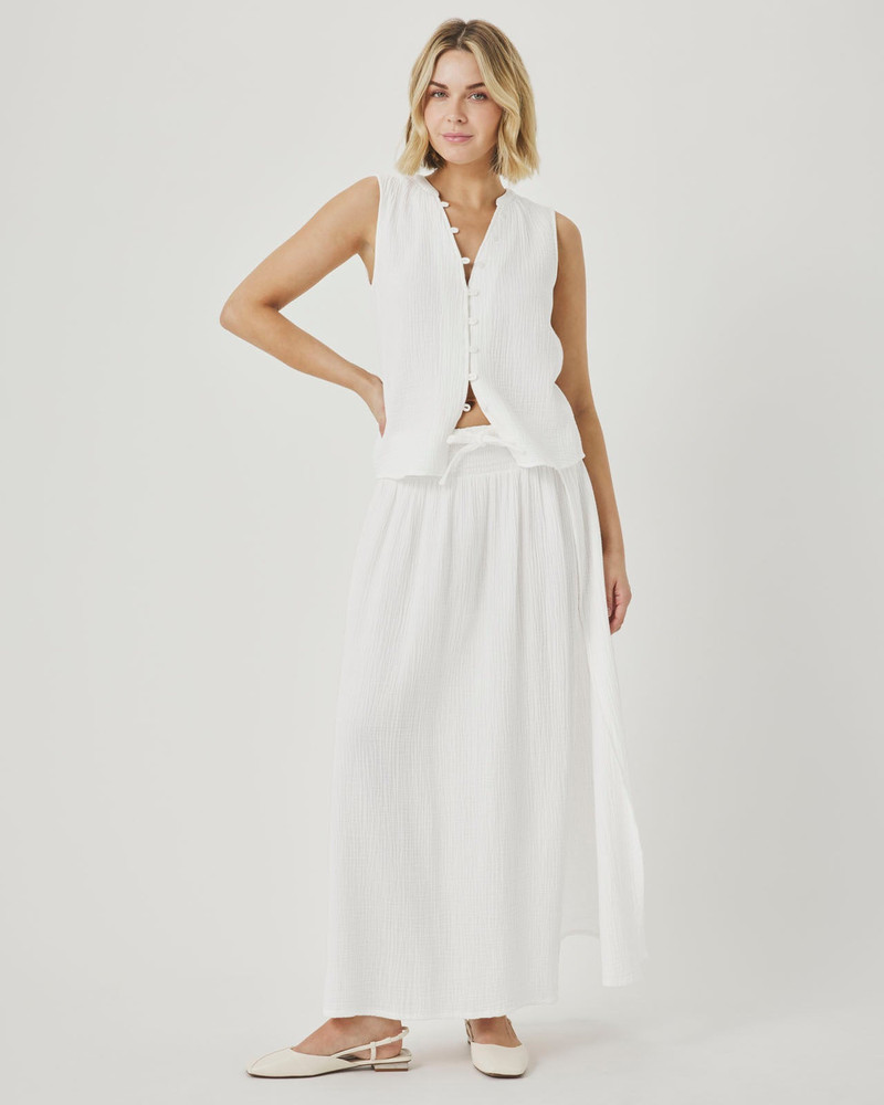 Splendid Ava Gauze Button Tank outlook