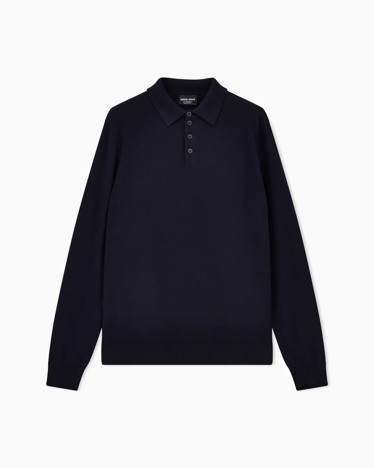 Long-sleeved, pure cashmere polo shirt - 1
