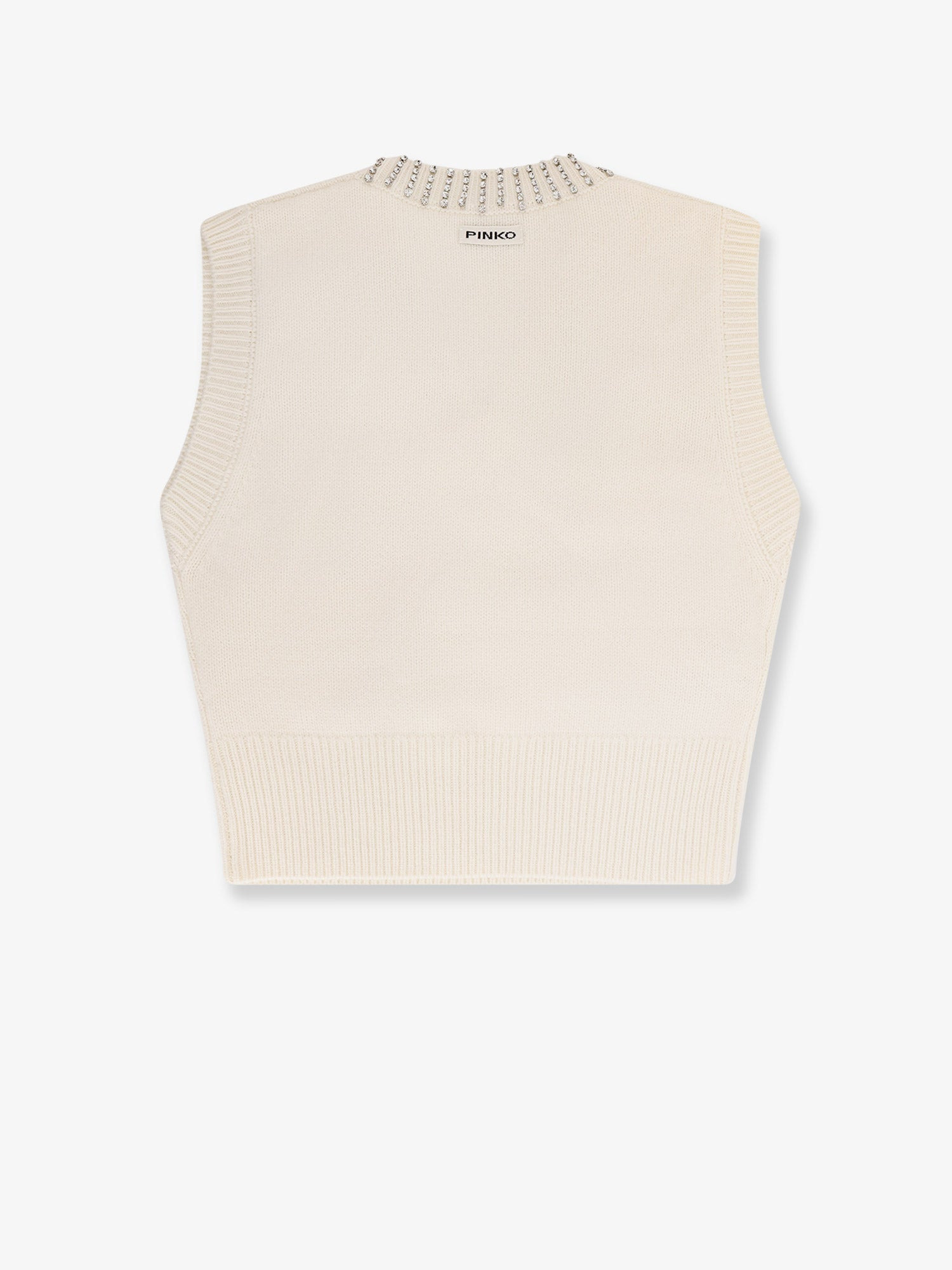 Pinko Wool Blend Vest With Rhinestones - 2