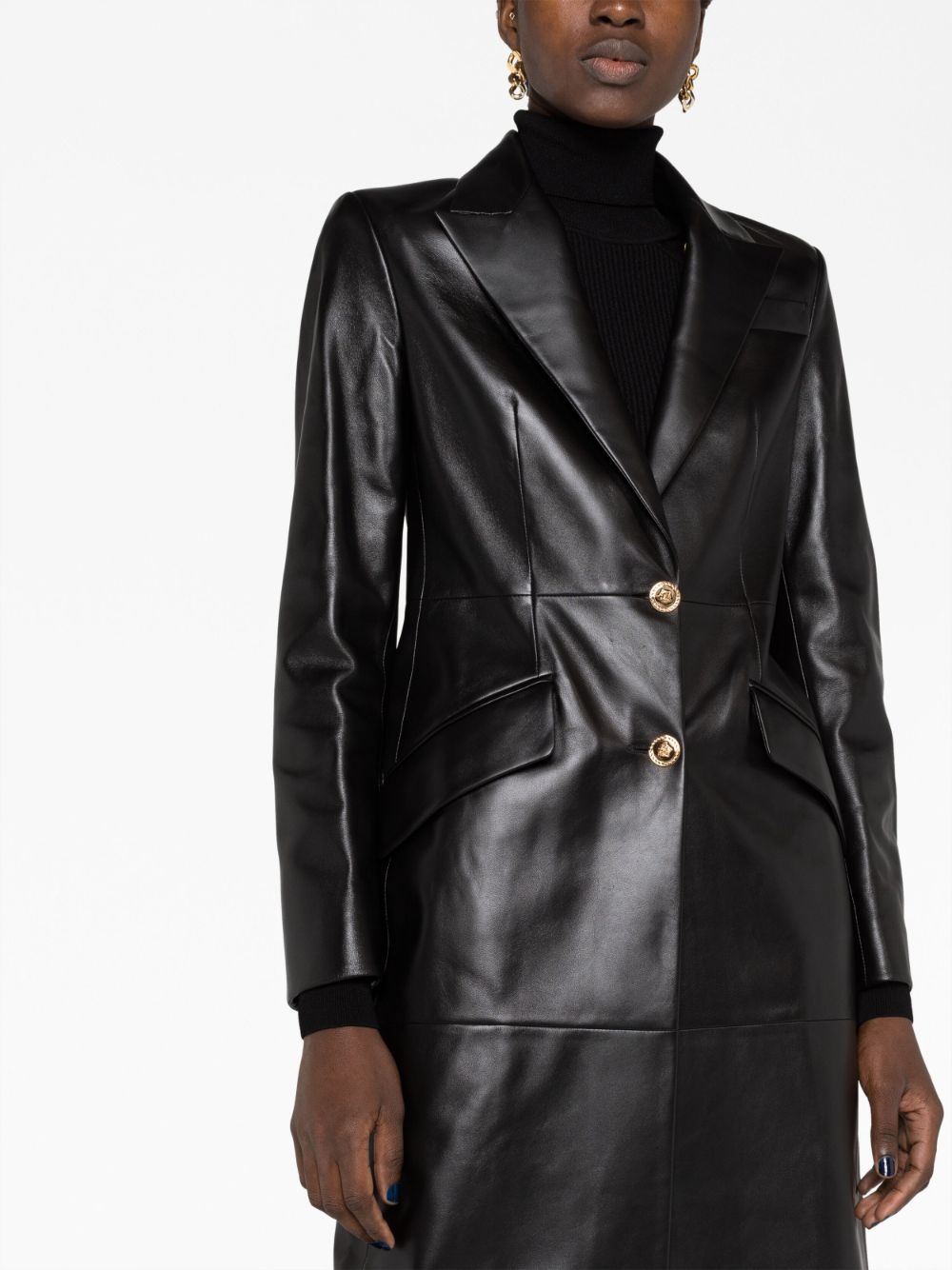 Medusa leather coat - 5