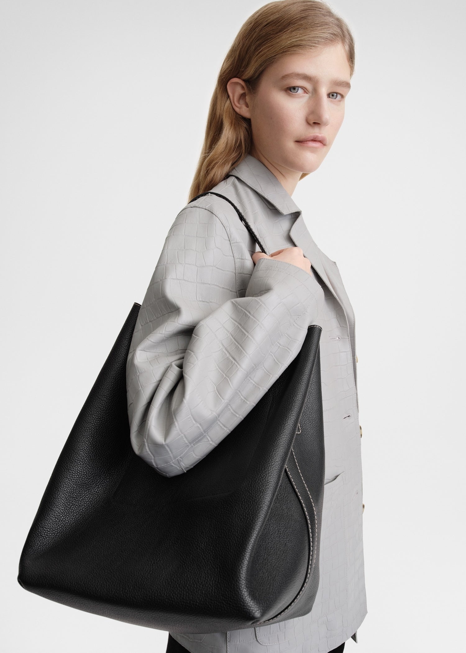 Belted tote black grain - 3