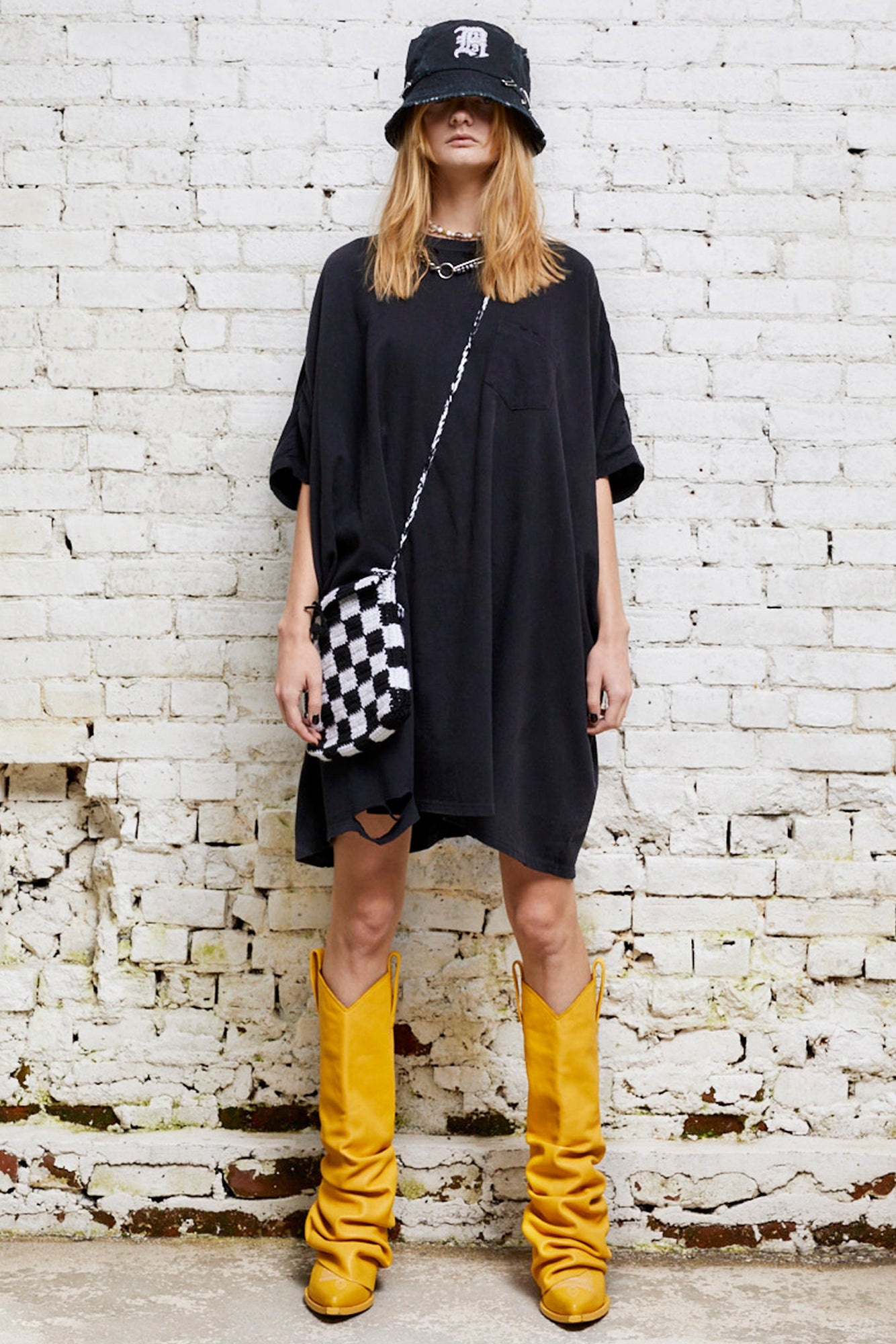 Oversized Boxy T - Black | R13 Denim Official Site - 1