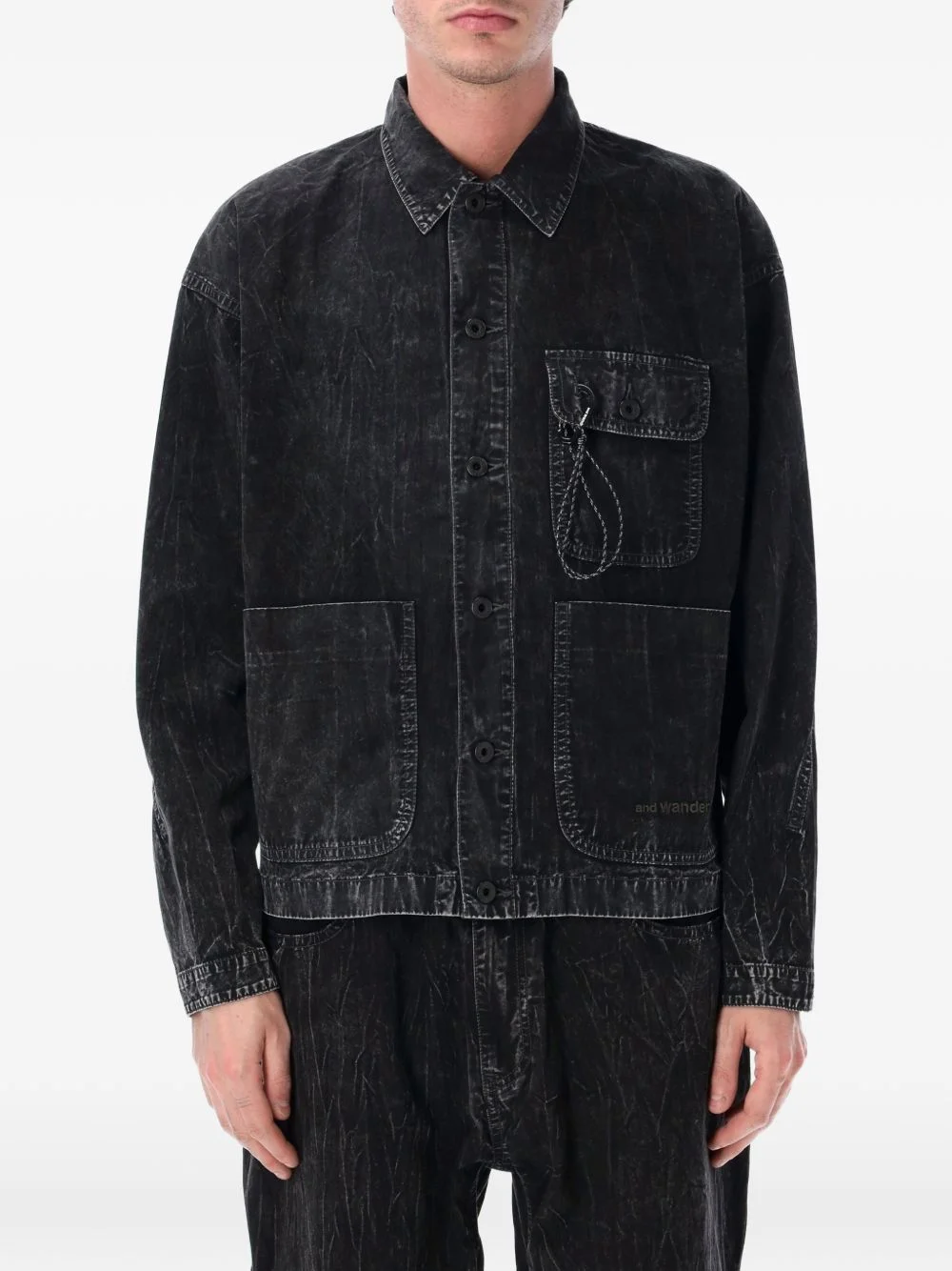 chest-pocket denim jacket - 1