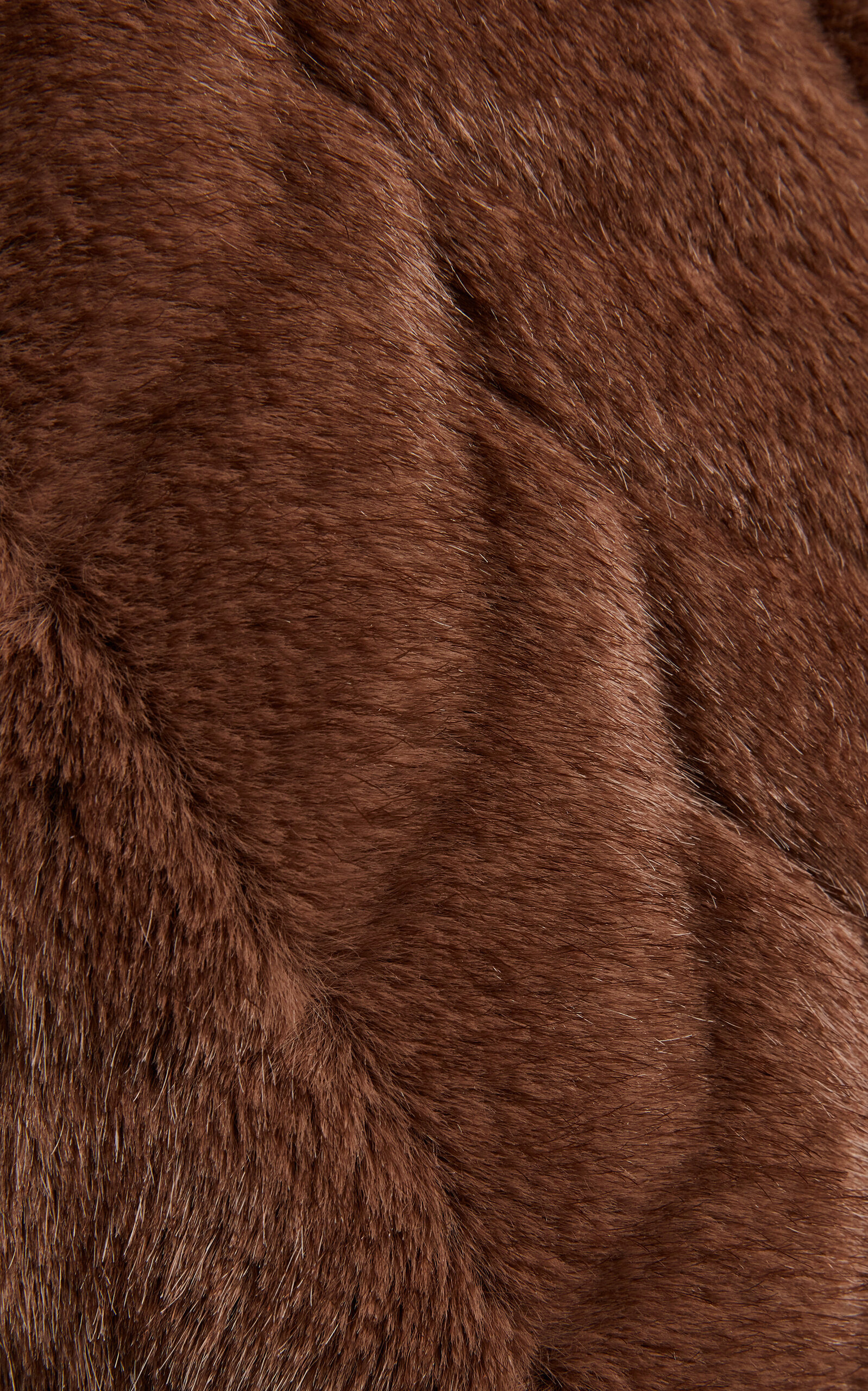 Cropped Faux Fur Bomber Jacket brown - 5