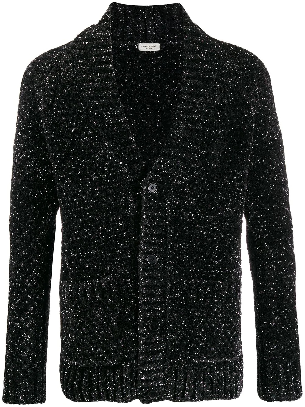 glitter effect V-neck cardigan - 1