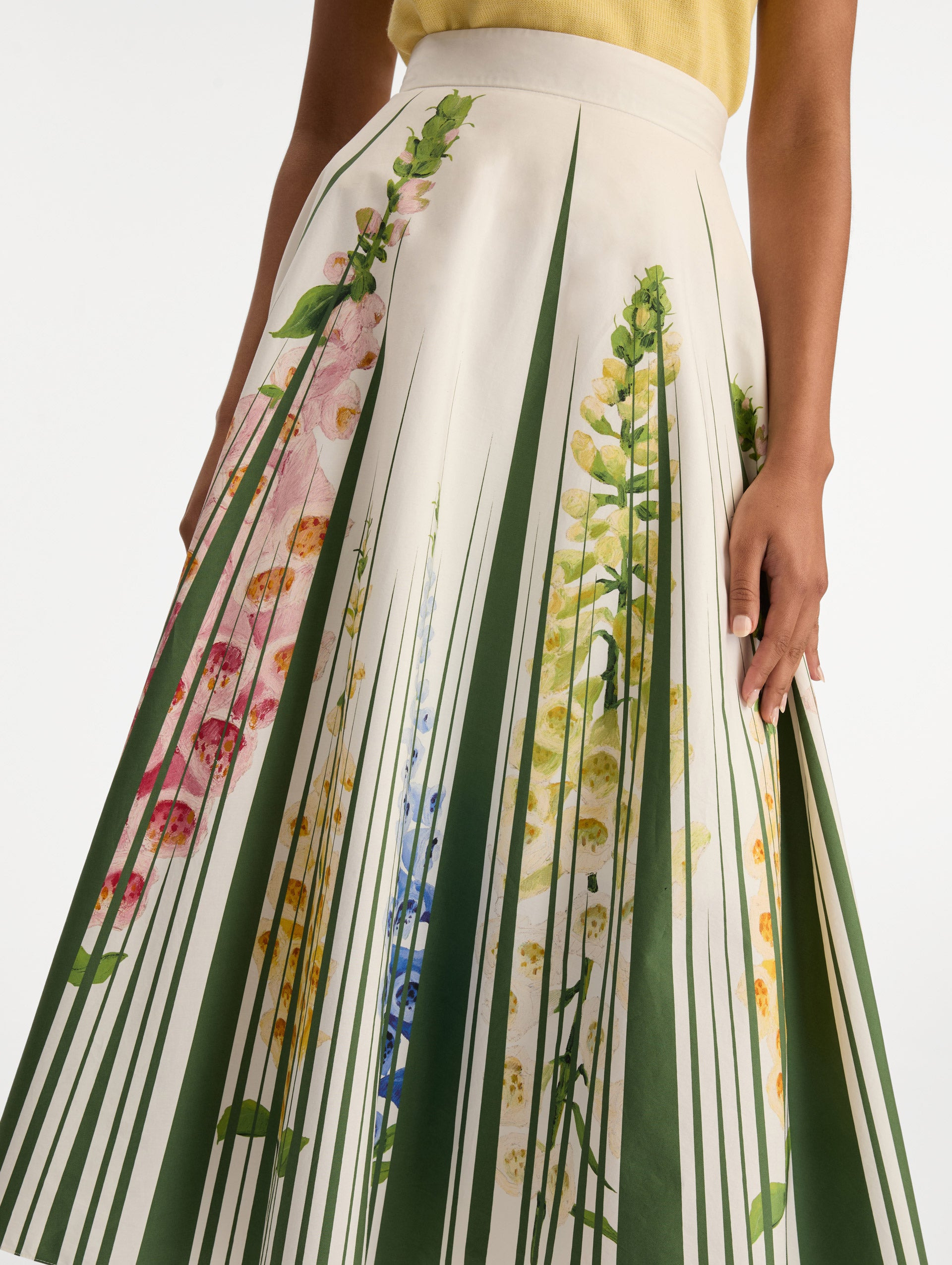 FOXGLOVE TROMPE L’OEIL COTTON POPLIN SKIRT - 6