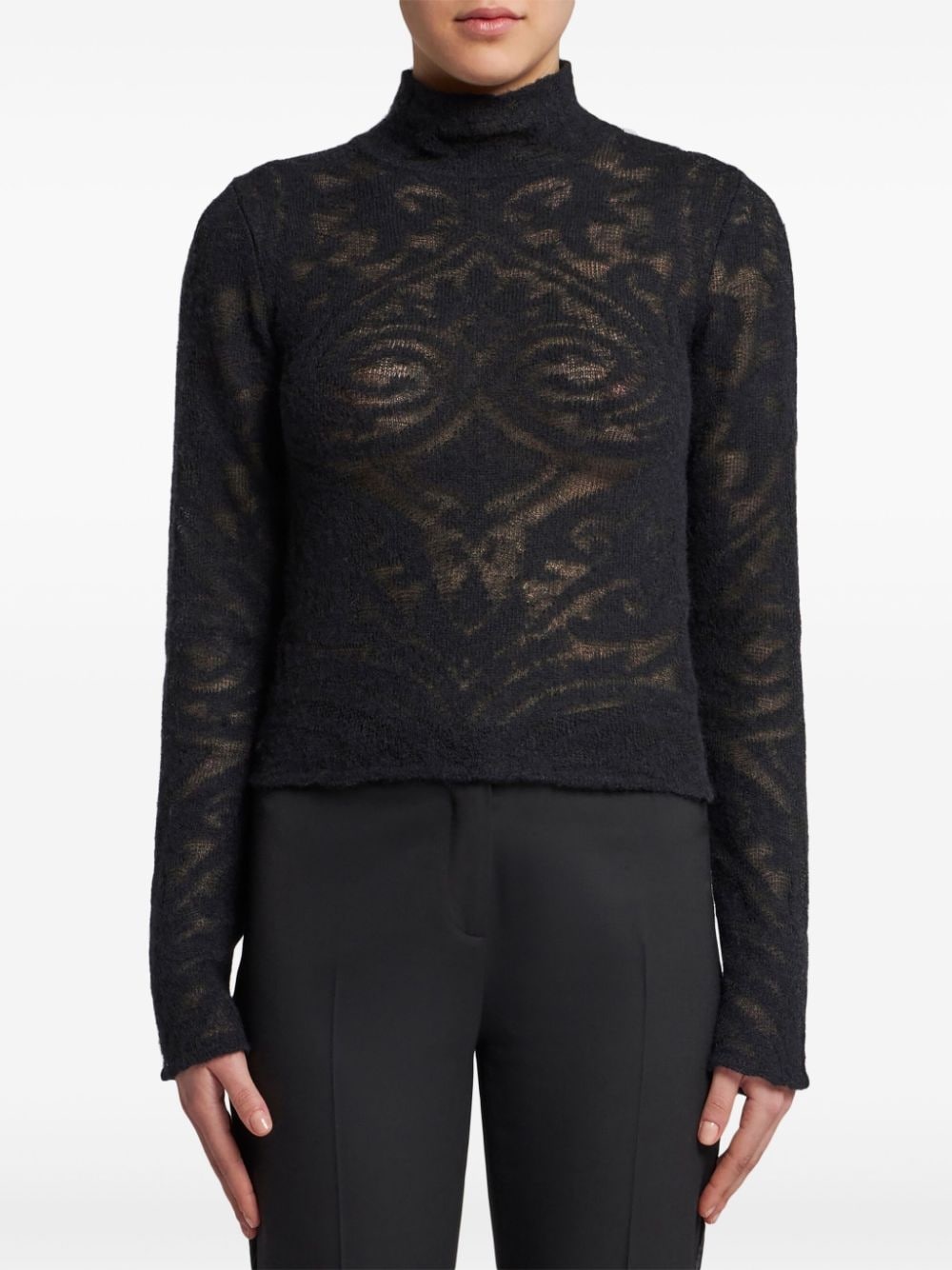 jacquard knitted top - 3