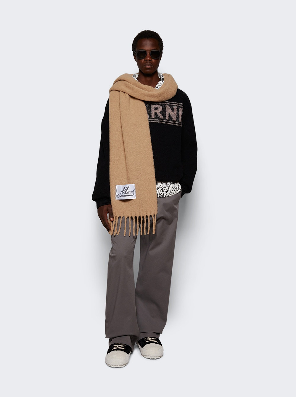 Intarsia Wool Sweater Black - 2