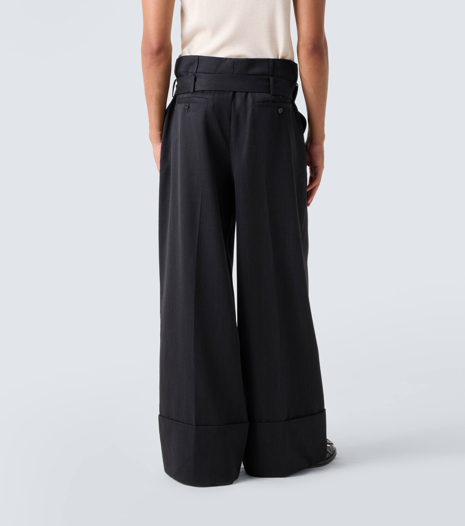 Belted wide-leg pants - 4