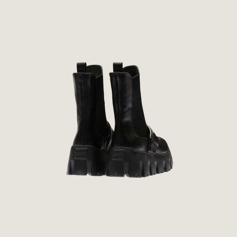 Leather booties with strap 2