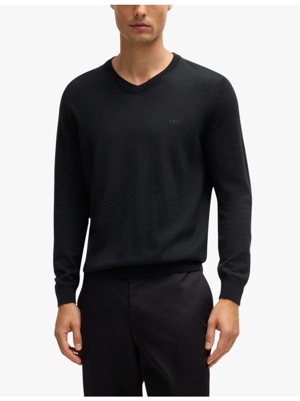Embroidered-logo regular-fit wool knitted jumper - 3
