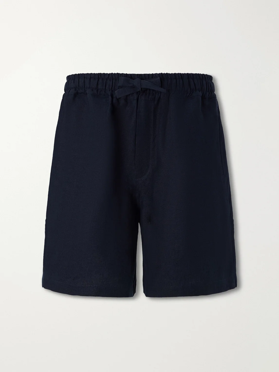 Straight-Leg Linen Drawstring Shorts - 1