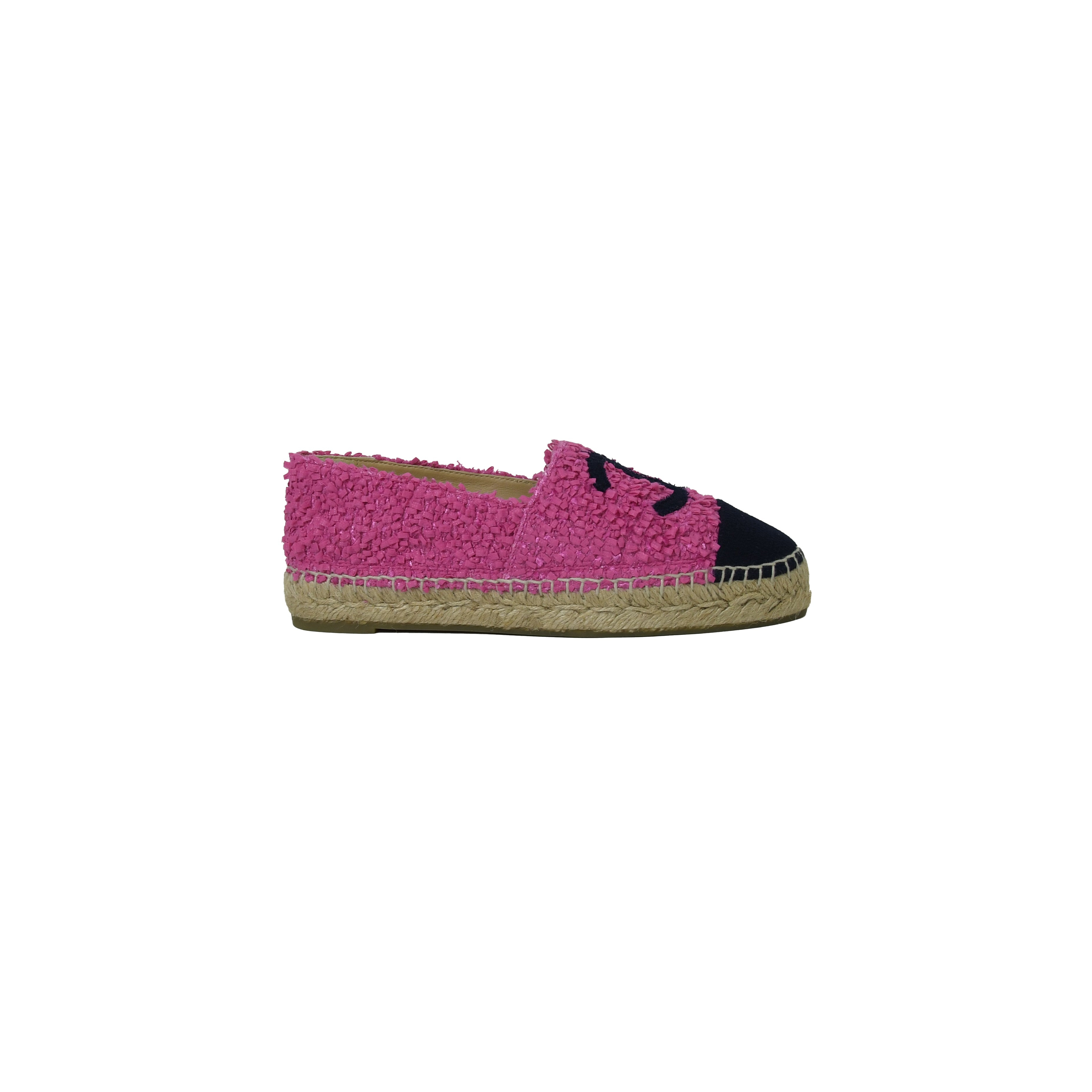 Chanel Tweed Espadrilles Dark Pink Navy - 2