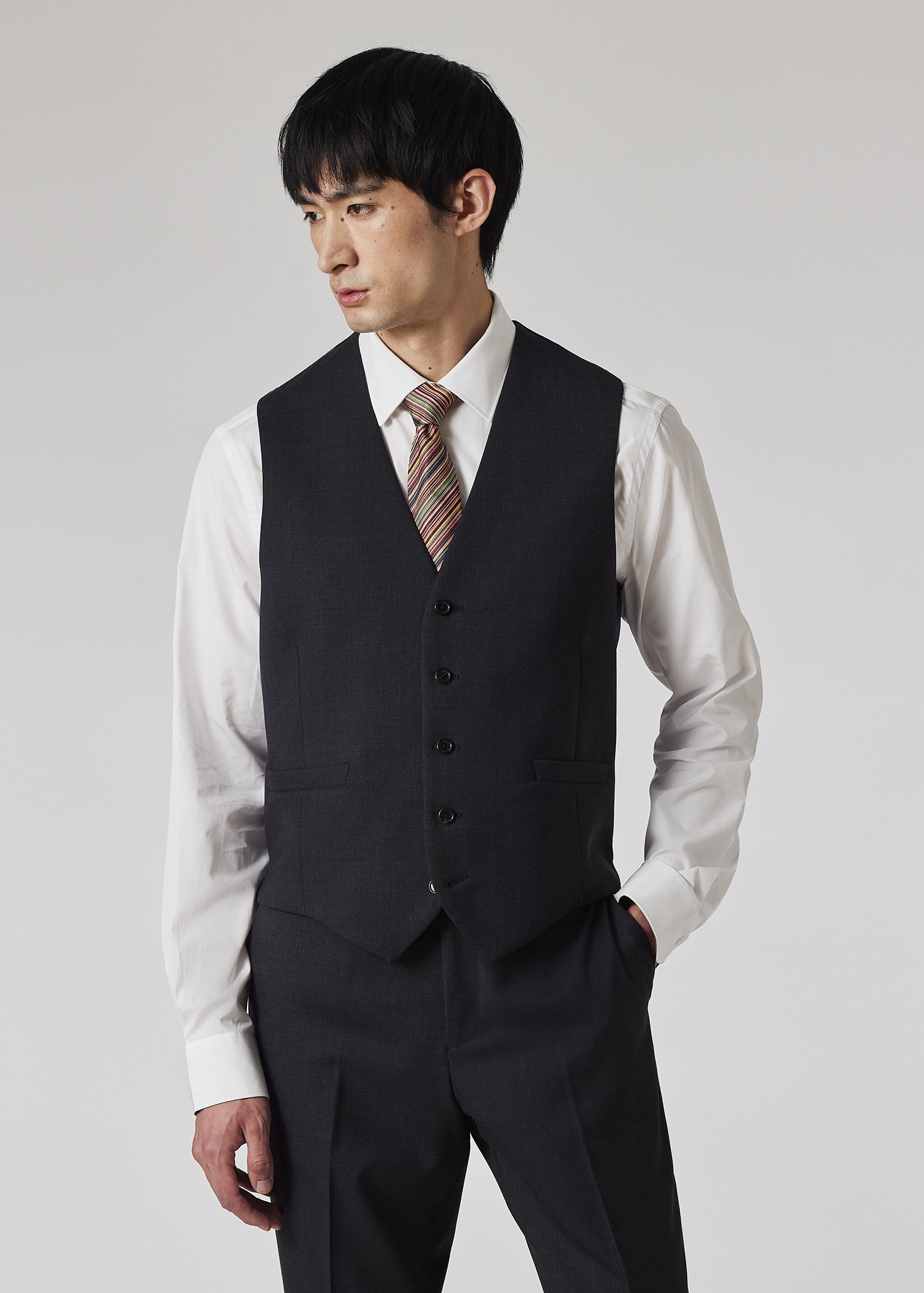 A Suit To Travel In - Charcoal Grey Wool Waistcoat - 4