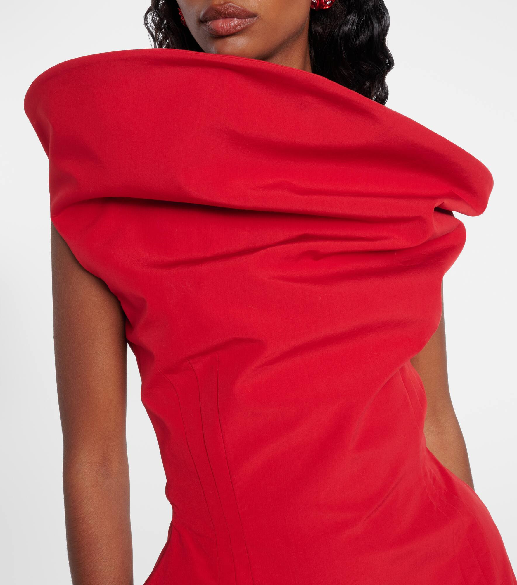 Asymmetric cotton-blend minidress - 4