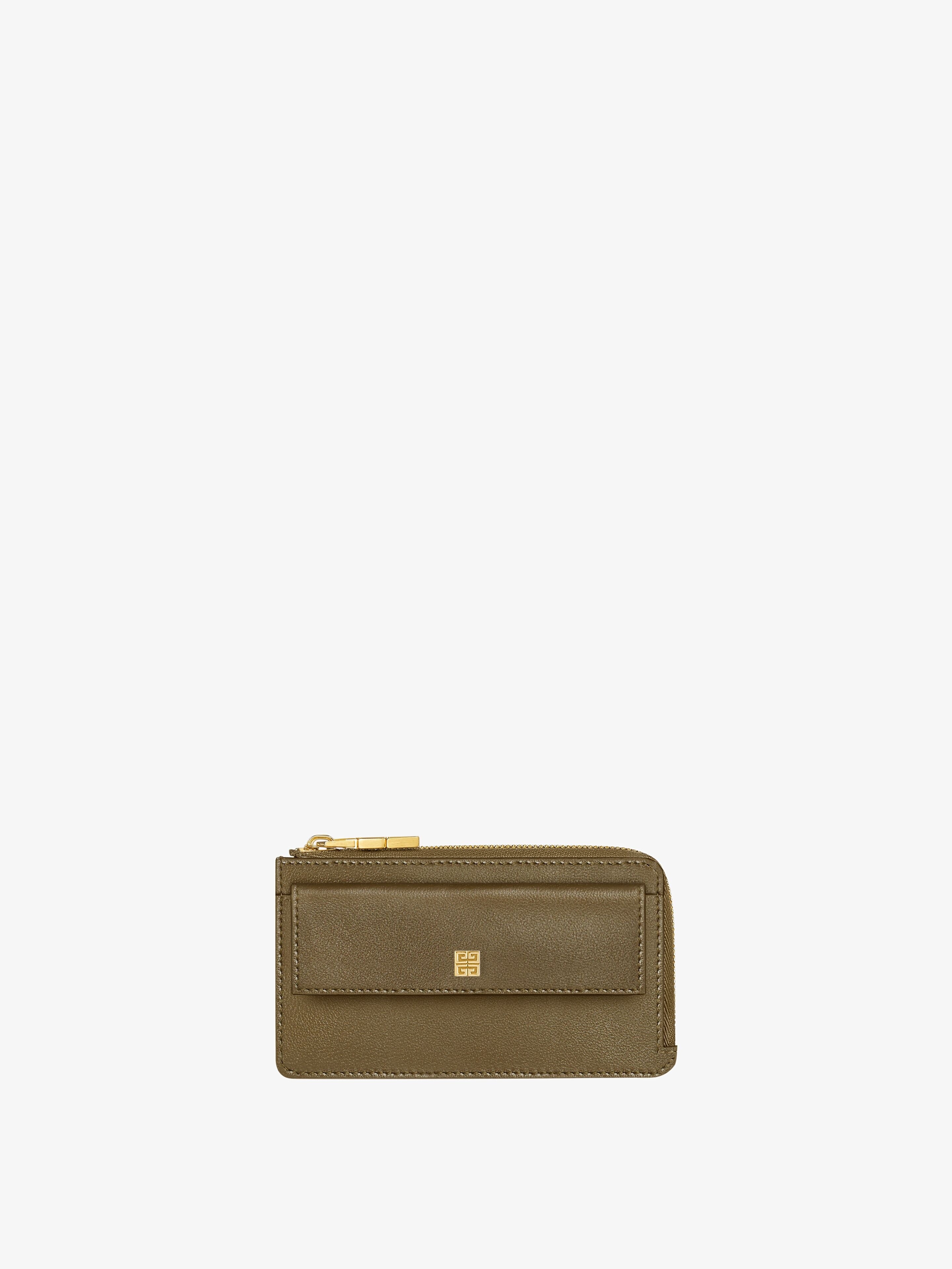 4G ZIPPED CARD HOLDER IN GRAINED LEATHER - 1