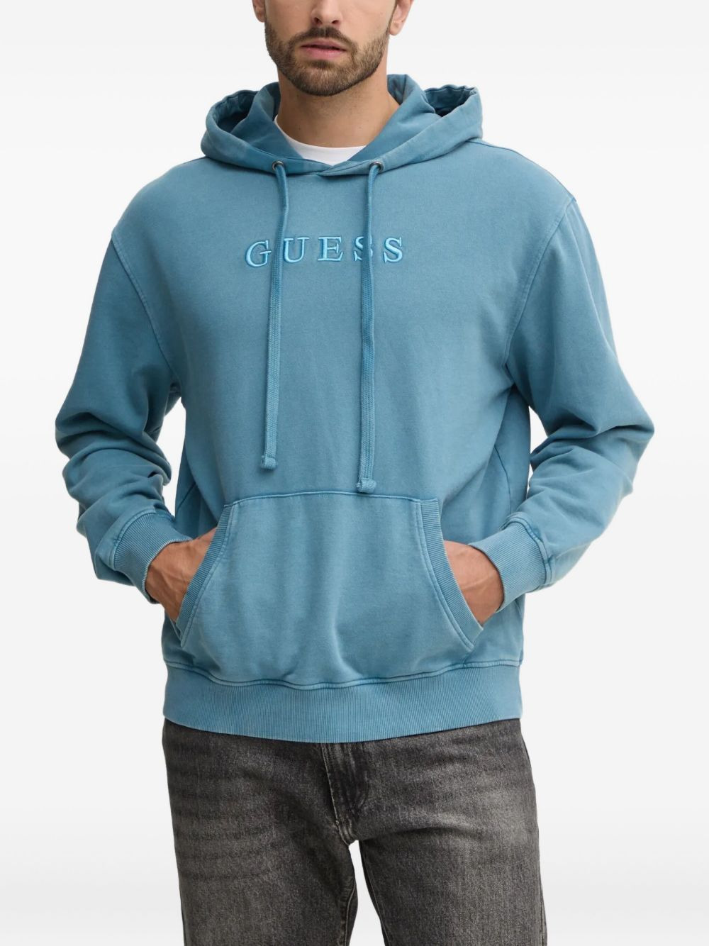 embroidered logo hoodie - 1