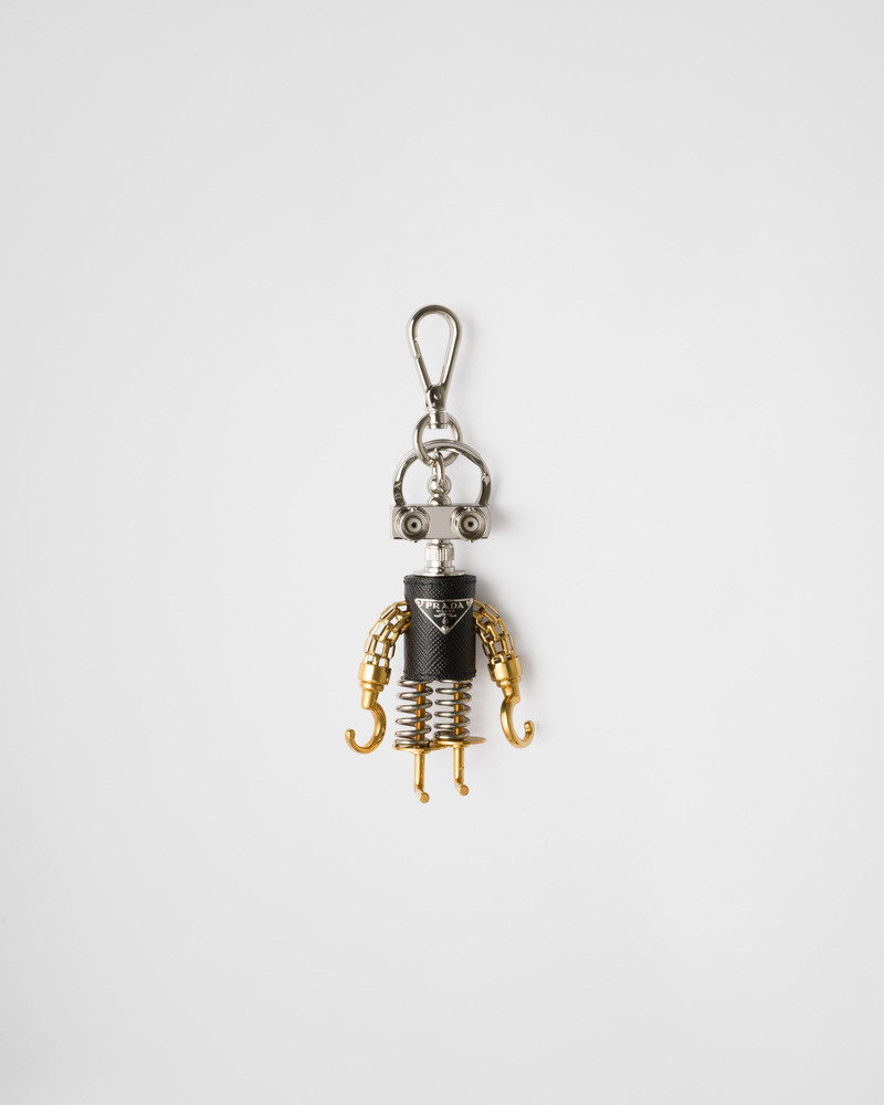 Robot Saffiano leather bag charm 1
