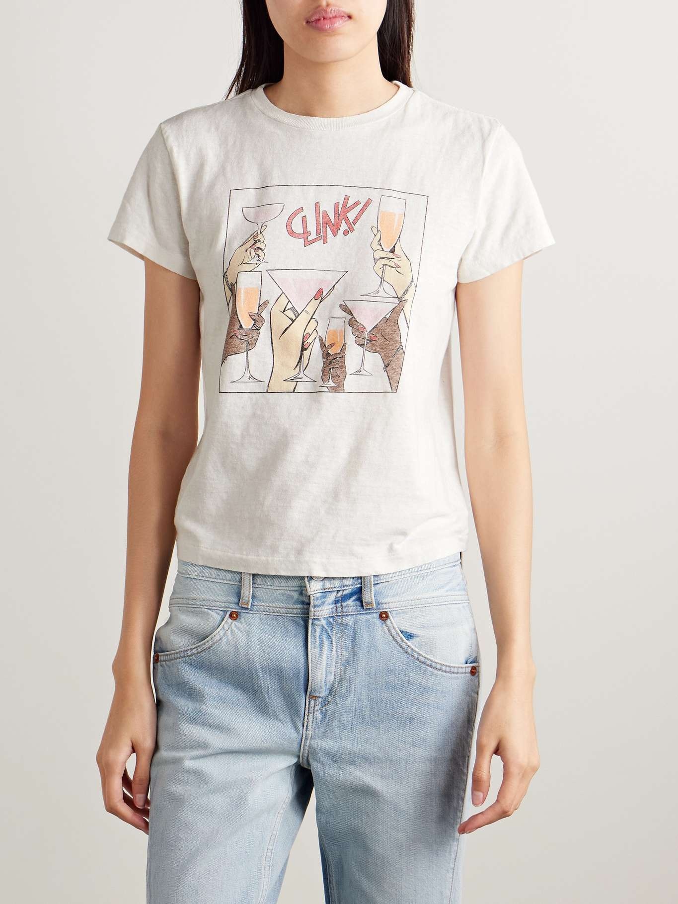 Cheers printed cotton-jersey T-shirt White - 3
