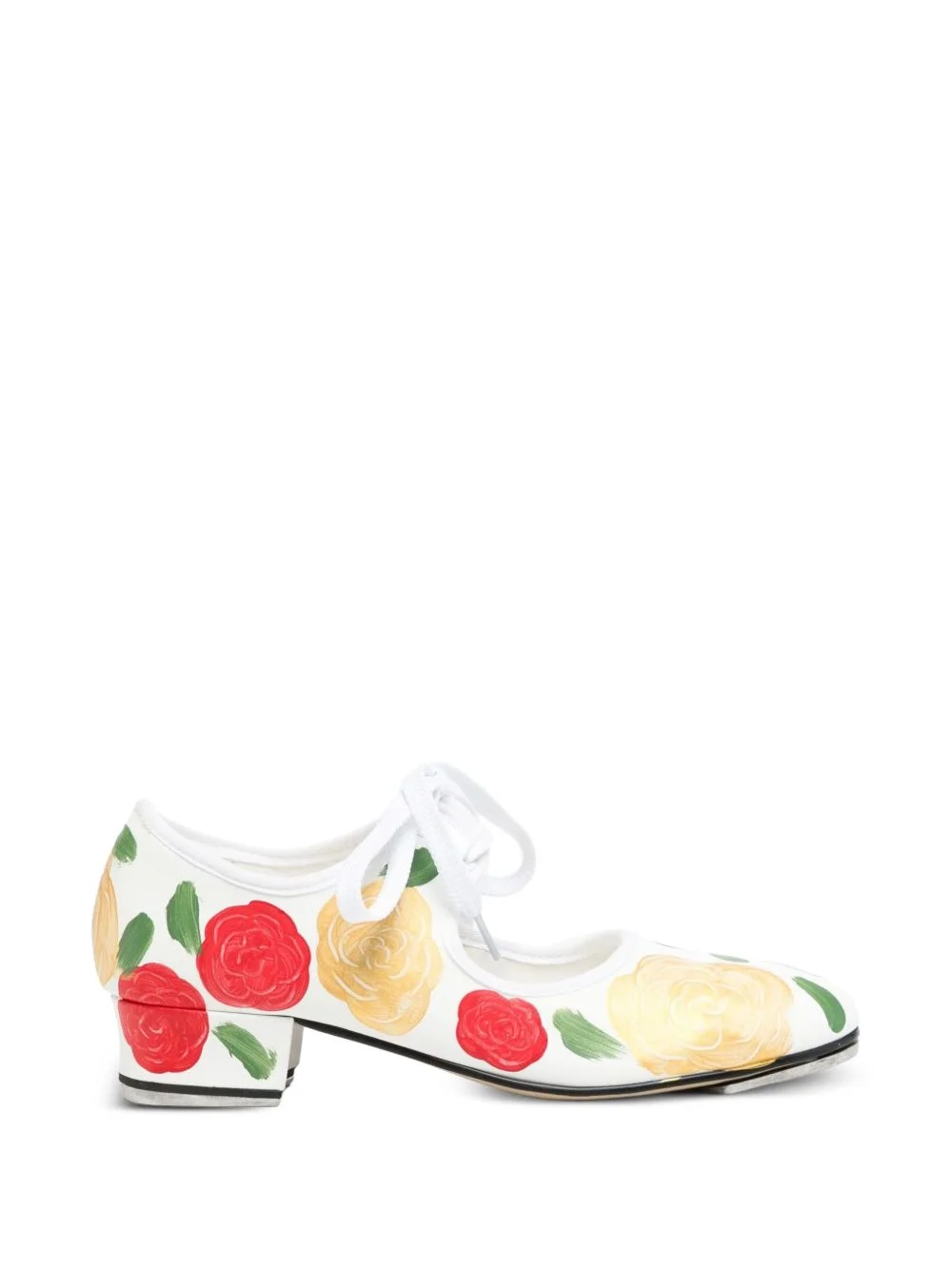 floral-print lace-up pumps - 1