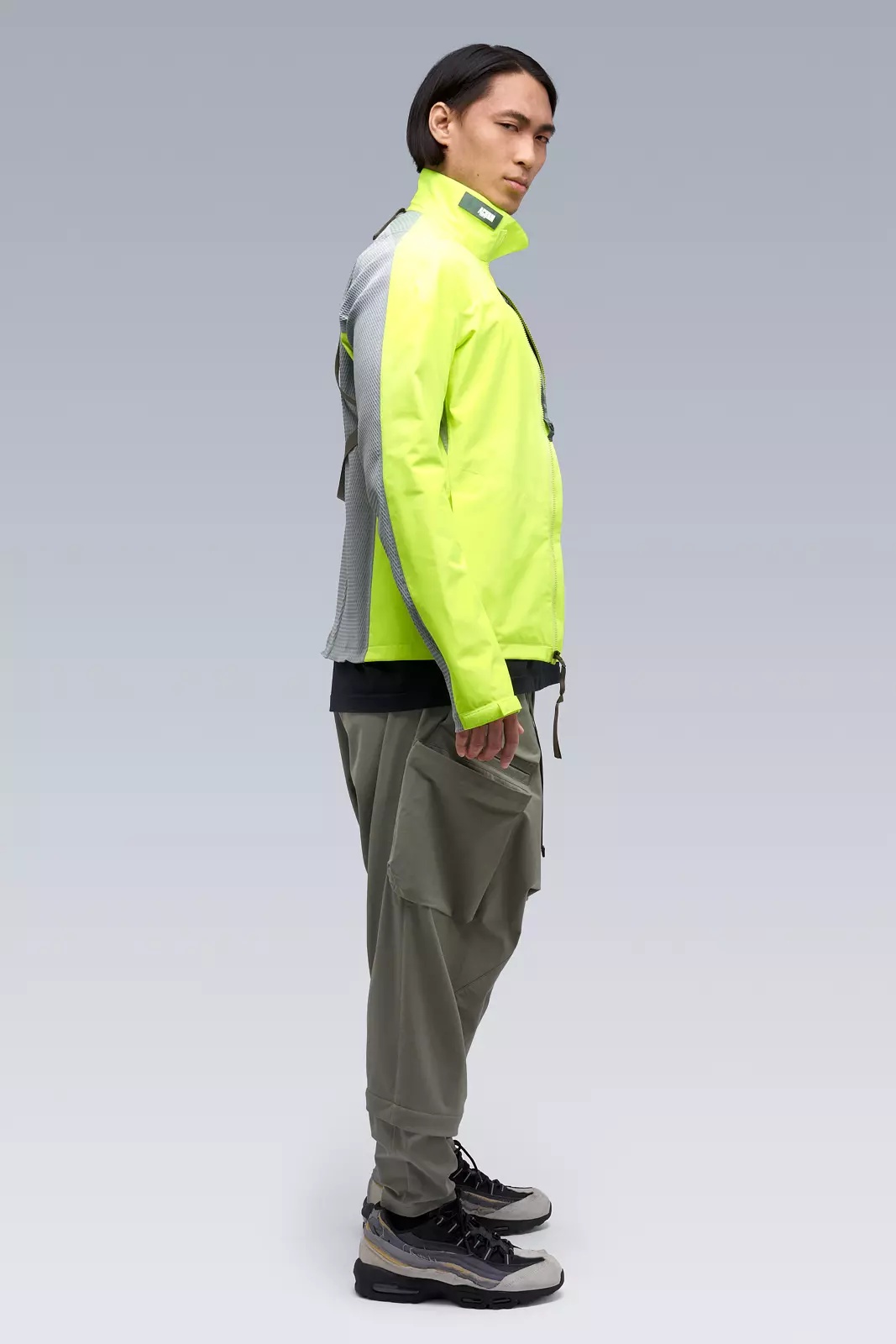 J69-HY Hybrid Construction 2.5L / 2L Stretch Gore-Tex Jacket Hi-Vis Yellow/Gray - 3