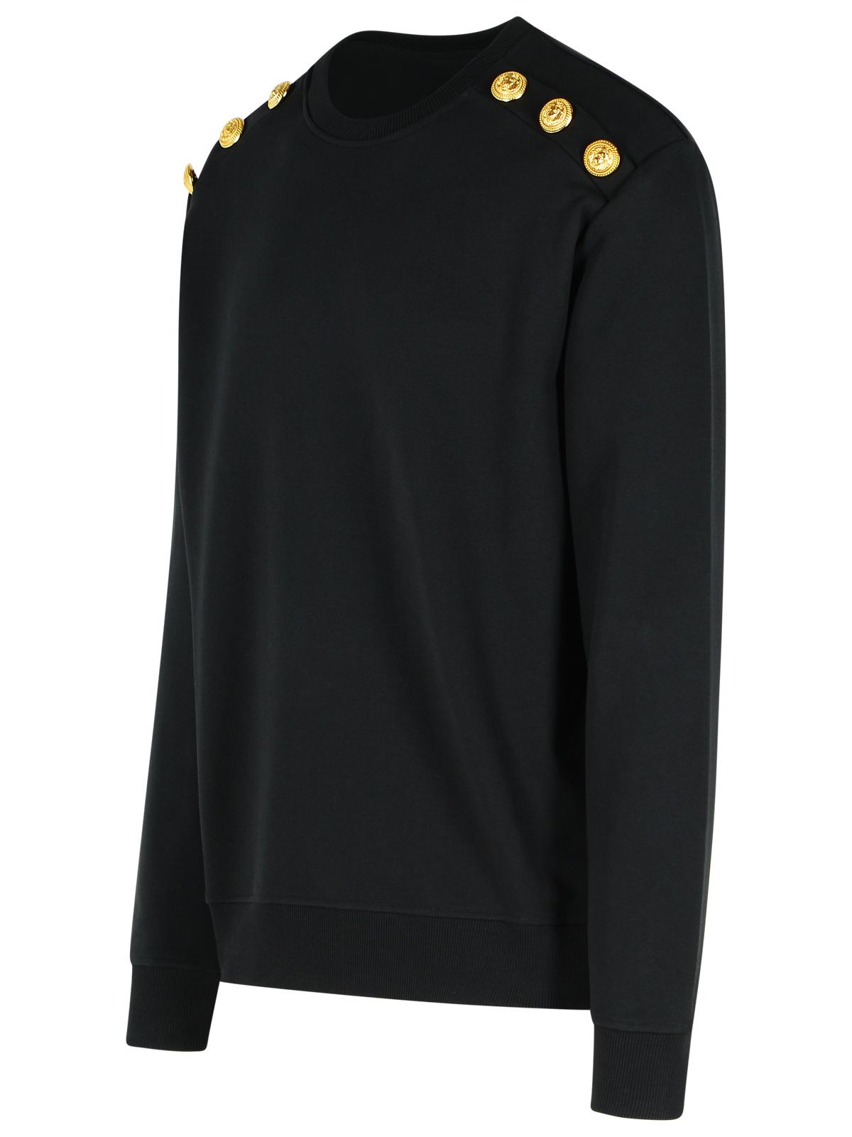 Balmain Black Cotton Sweatshirt Men - 2