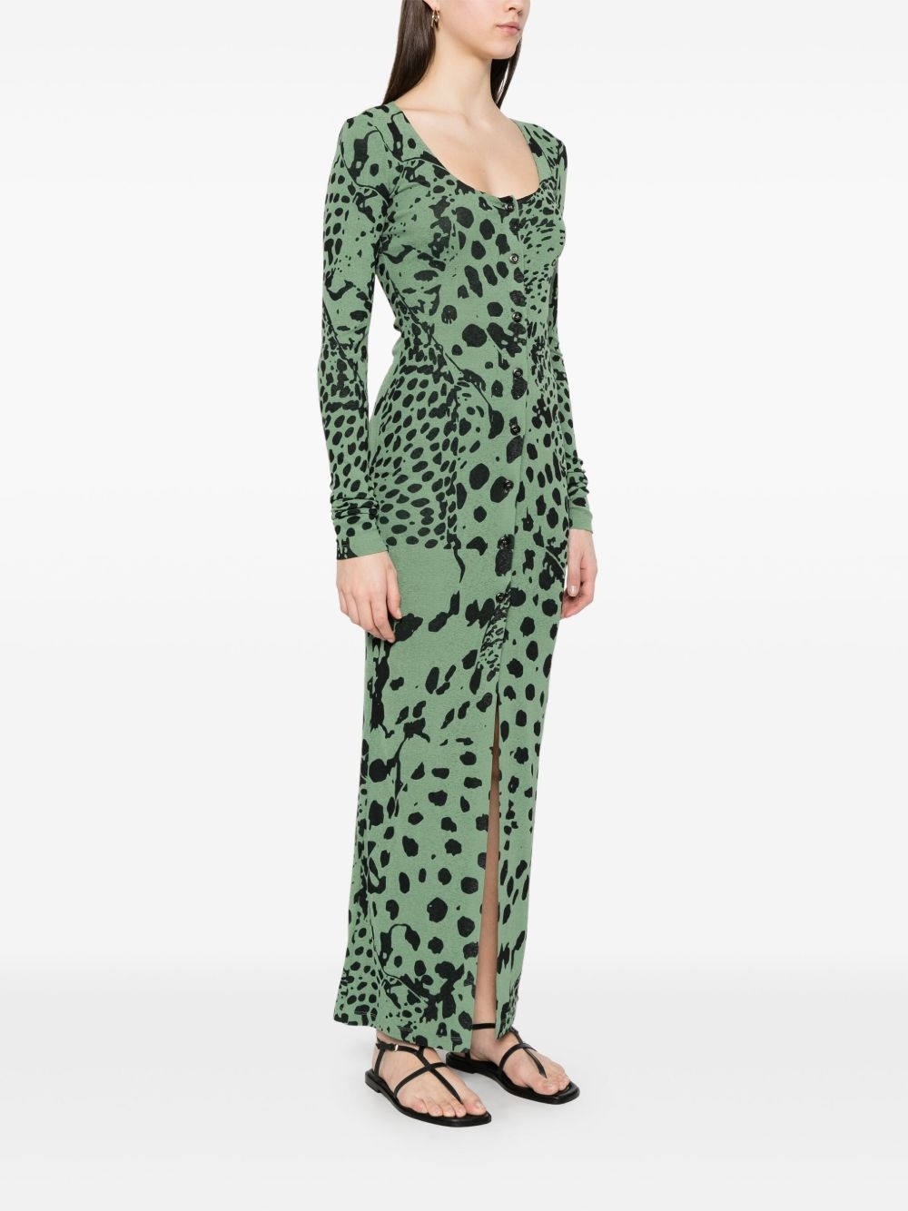 leopard-print maxi dress - 3