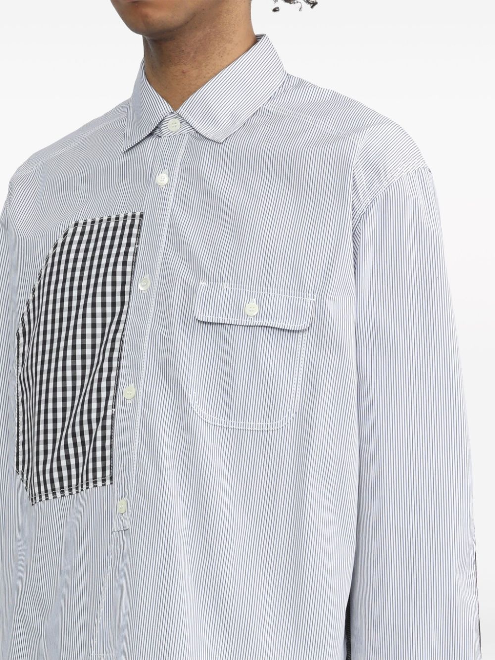 panelled cotton shirt - 5