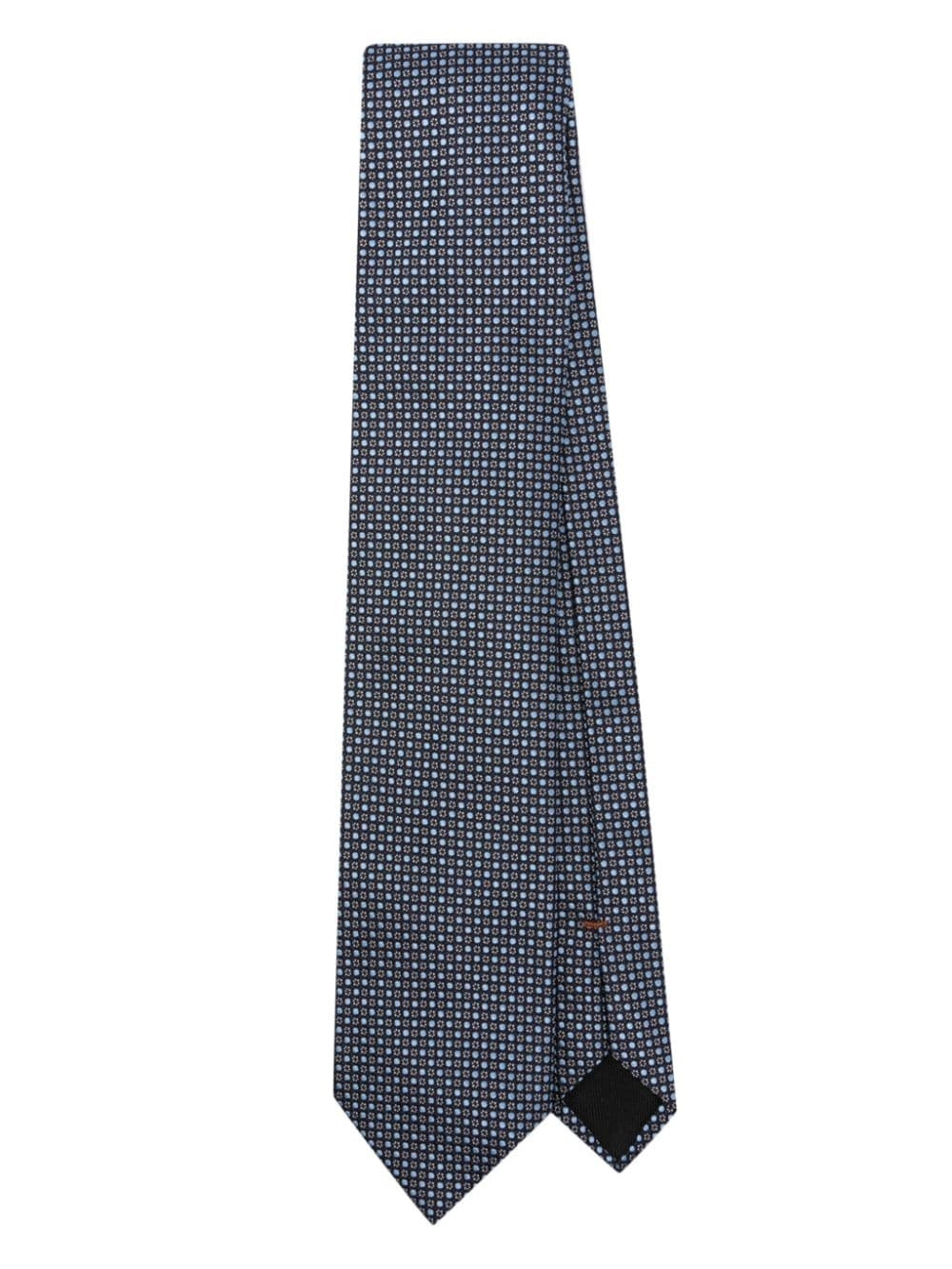 patterned-jacquard tie - 1