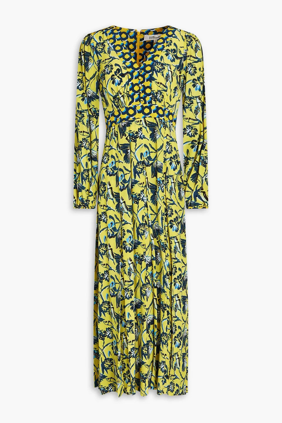 Anjali floral-print crepe de chine midi dress - 1