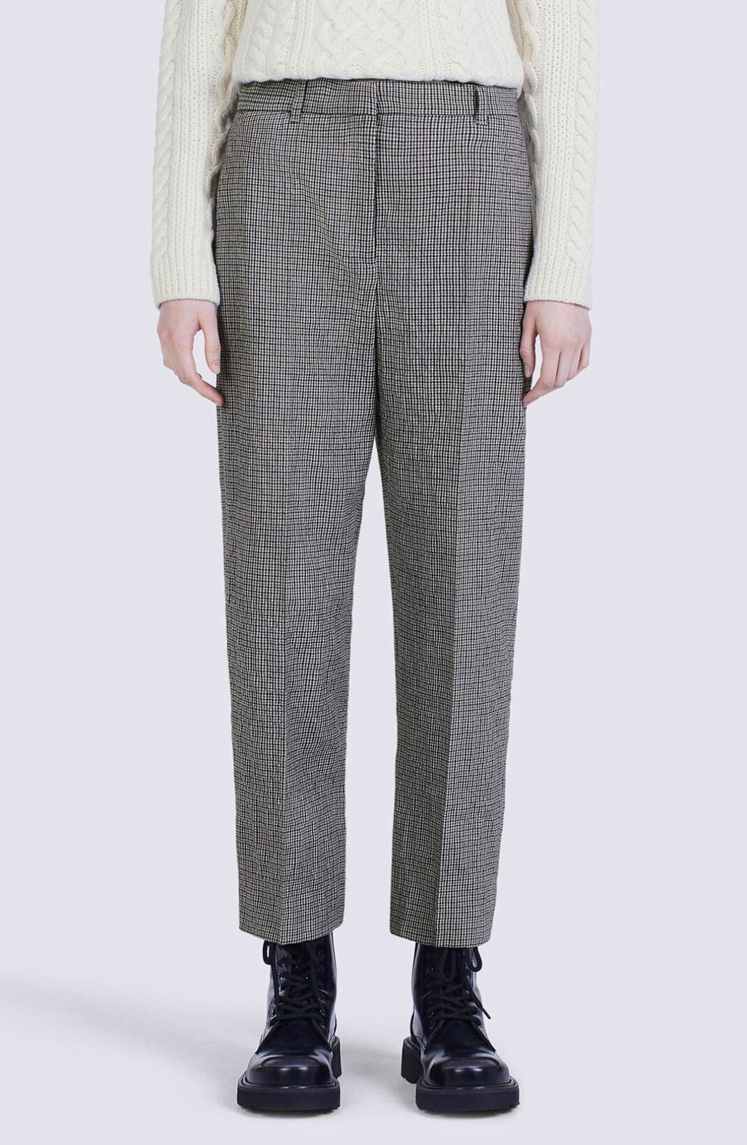 Cropped checked tailored trousers - 4