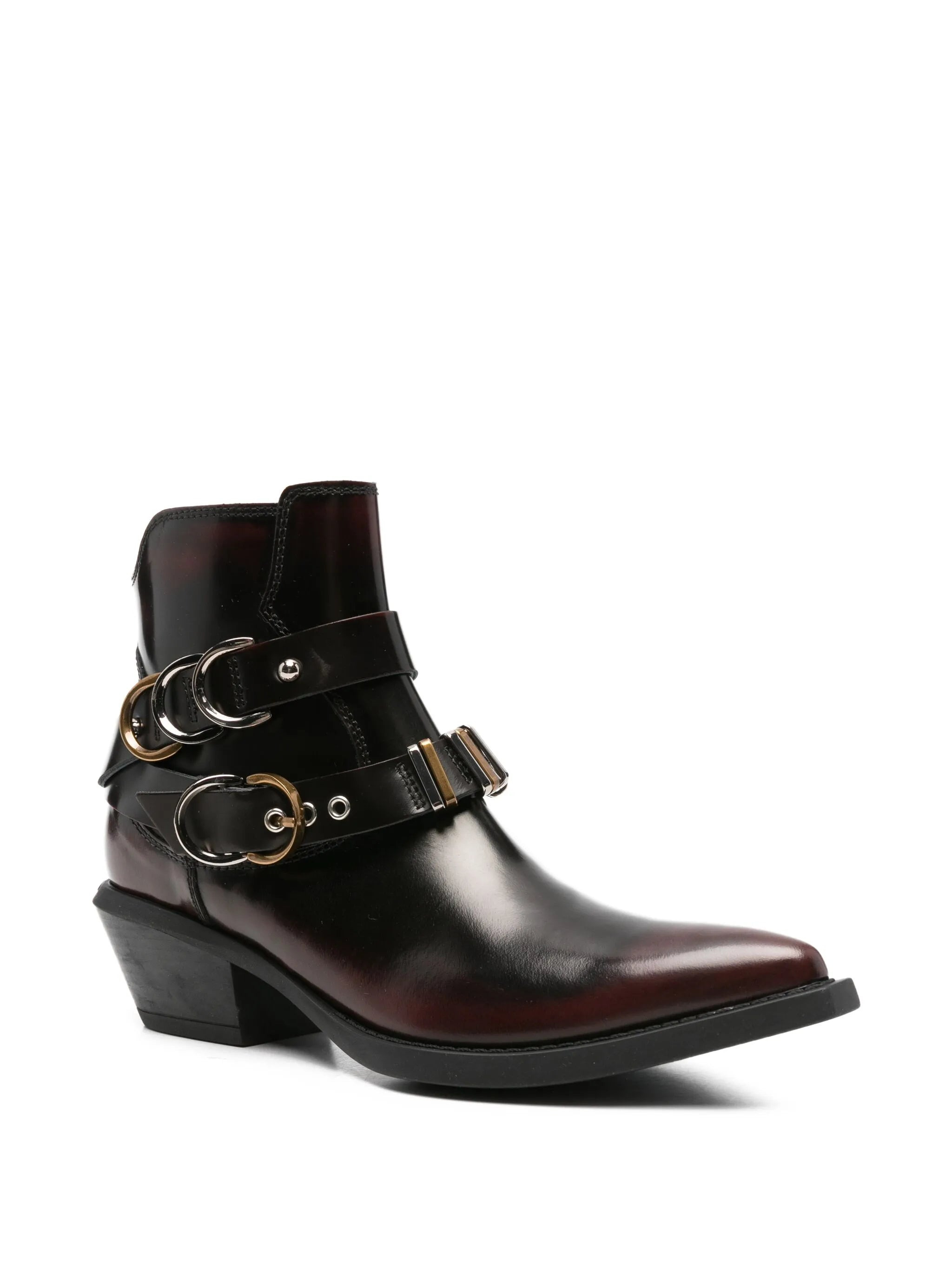 Pinko Buckle-strap Pointed-toe Boots - 3