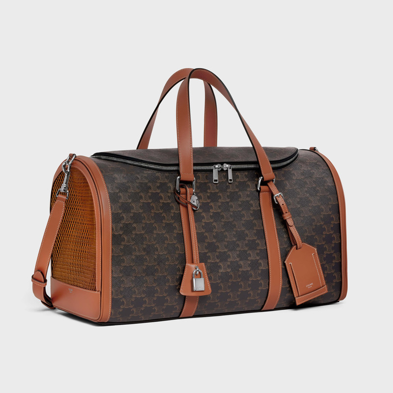 CELINE TRAVEL DOG BAG IN TRIOMPHE CANVAS AND CALFKSIN outlook