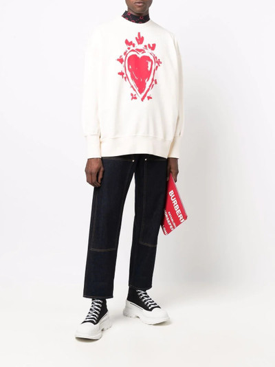 Alexander McQueen heart-print cotton sweatshirt outlook